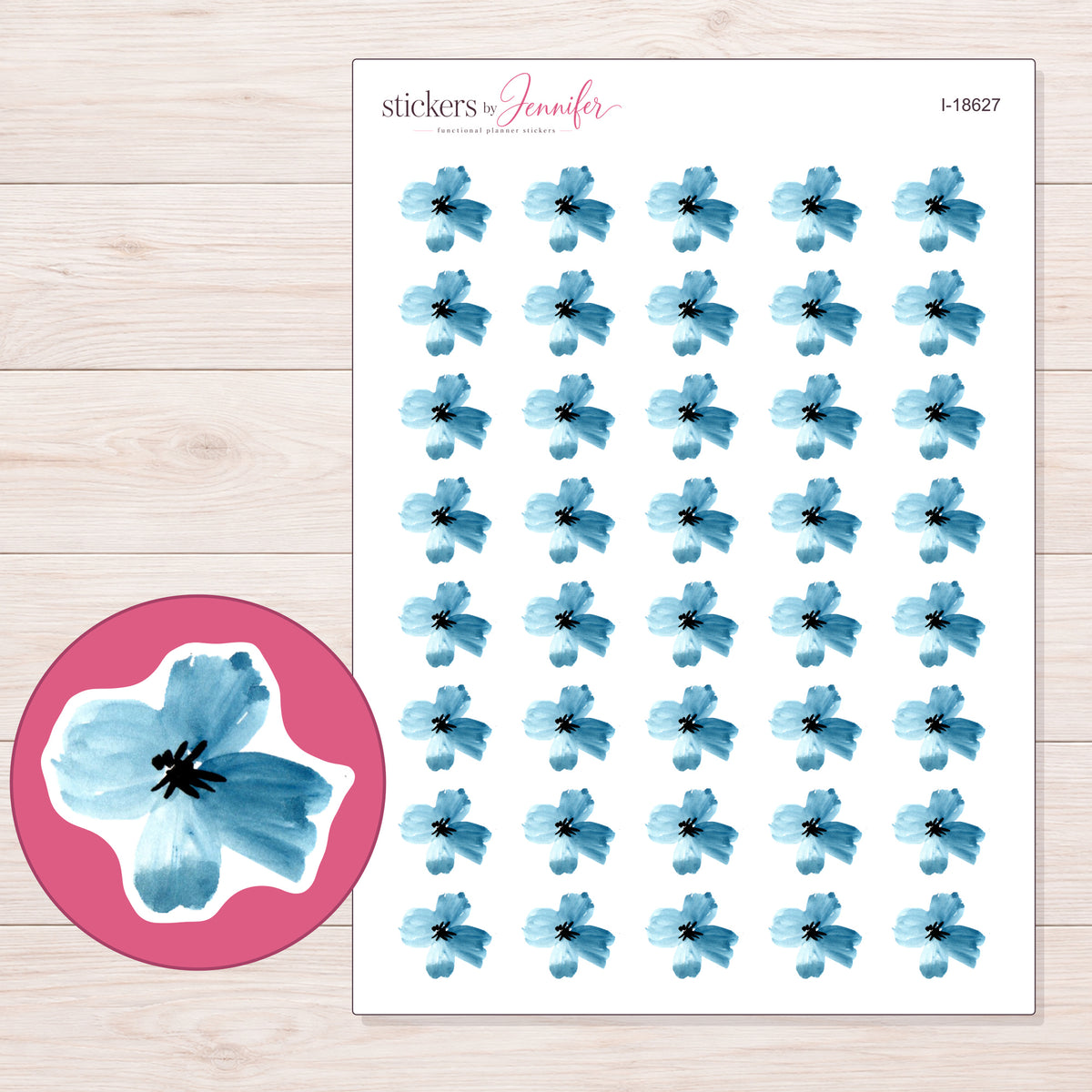 I-18627 planner sticker sheet with enlarged sticker detail