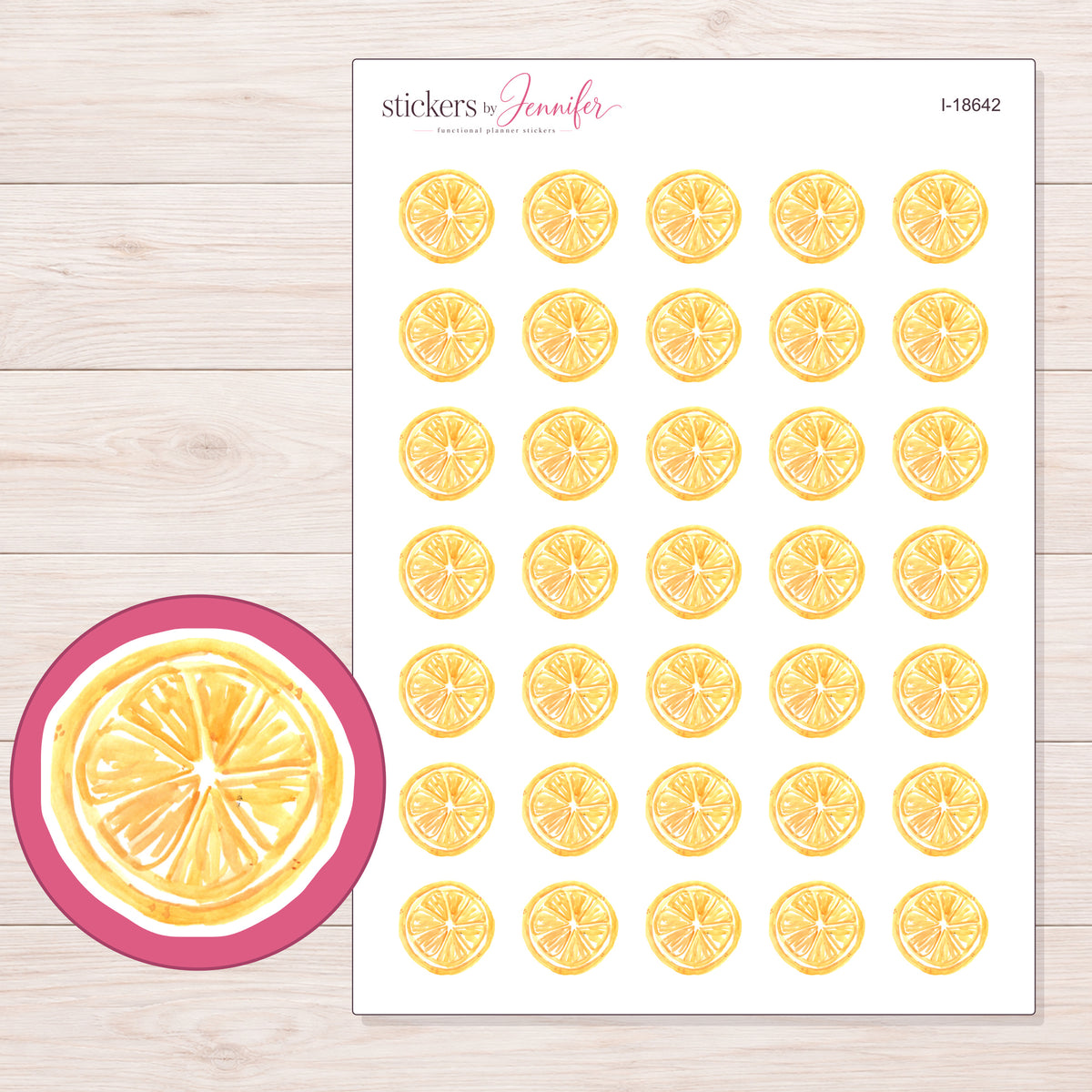 I-18642 planner sticker sheet with enlarged sticker detail