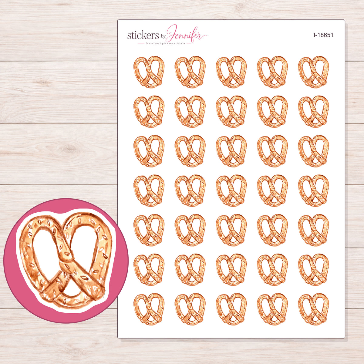 I-18651 planner sticker sheet with enlarged sticker detail