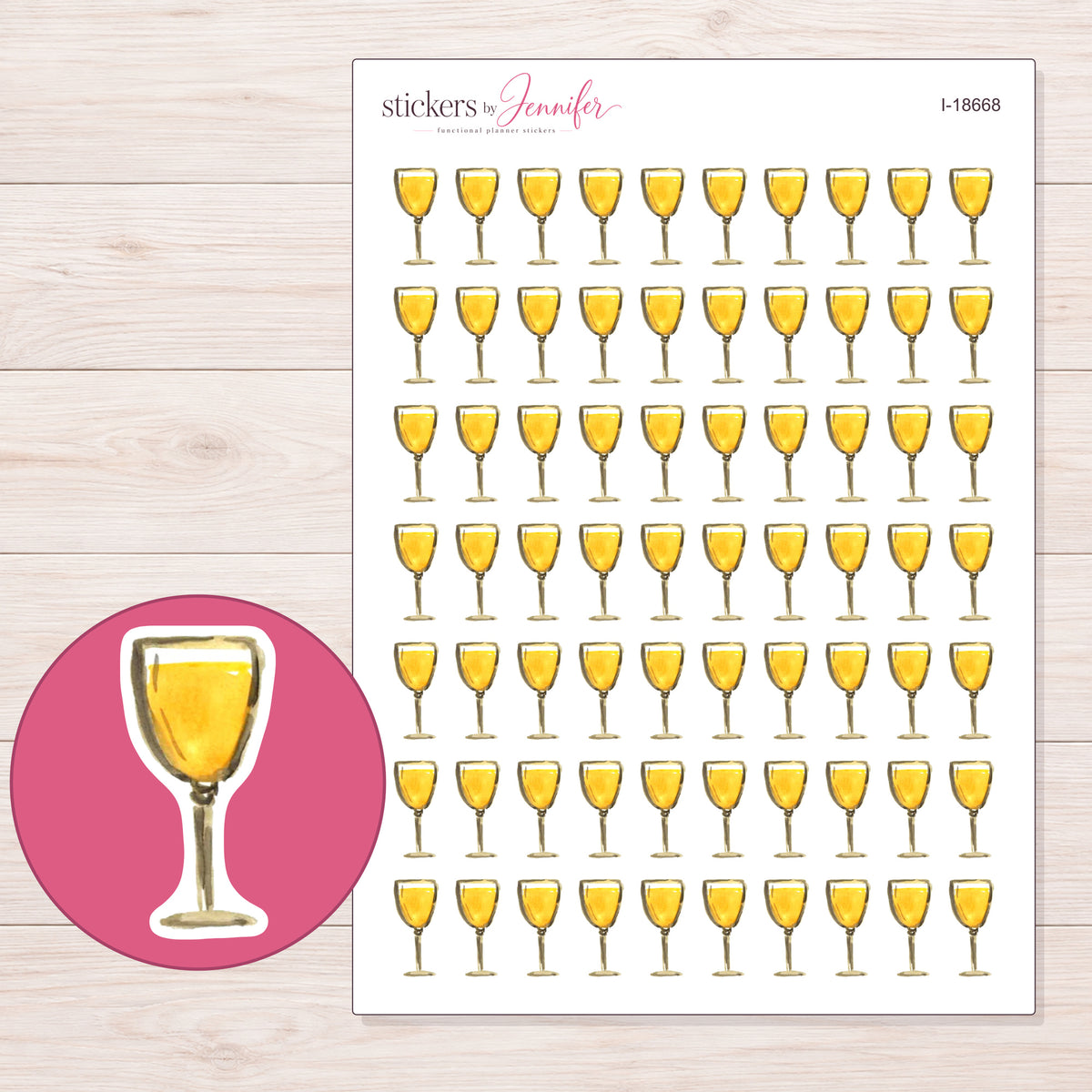 I-18668 planner sticker sheet with enlarged sticker detail