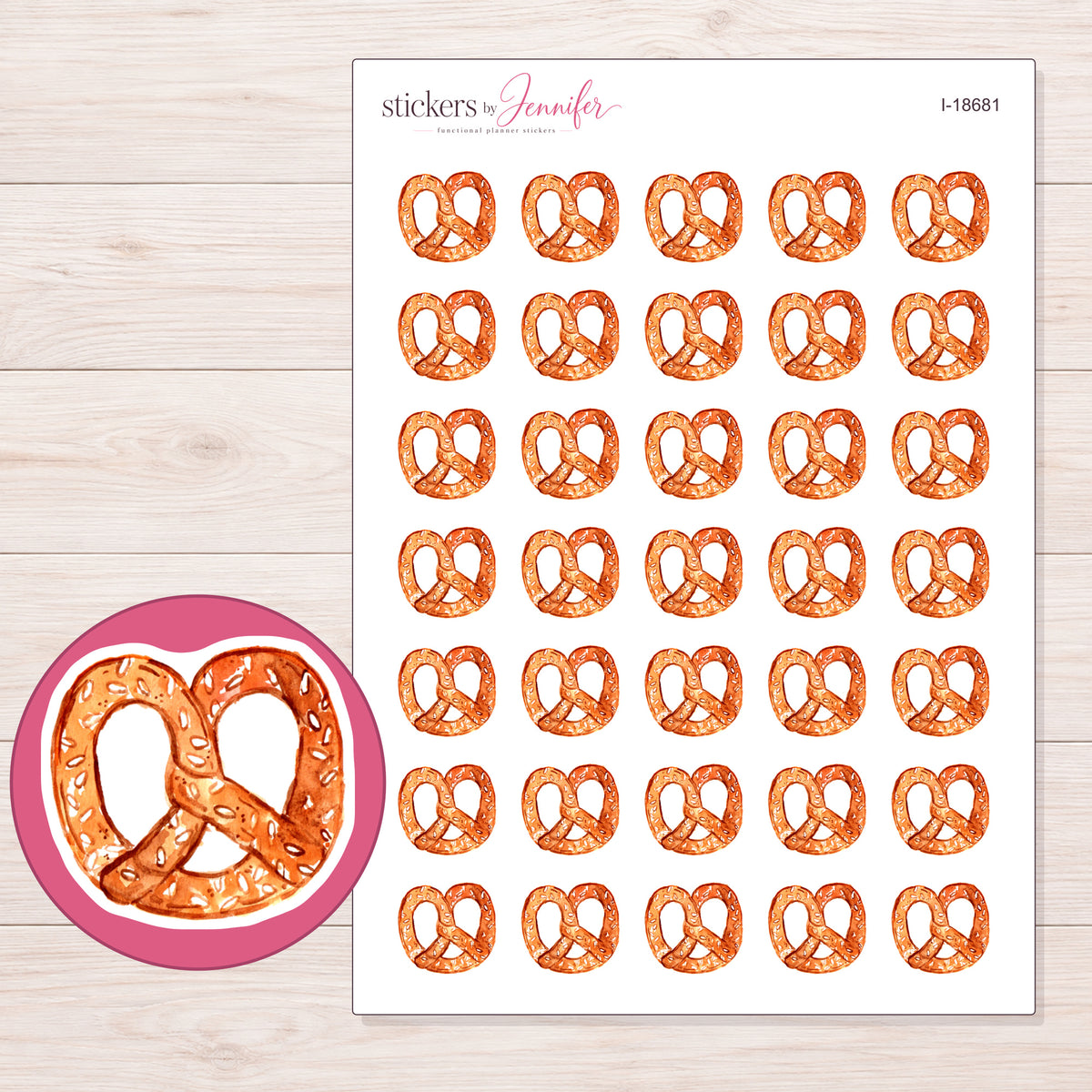 I-18681 planner sticker sheet with enlarged sticker detail