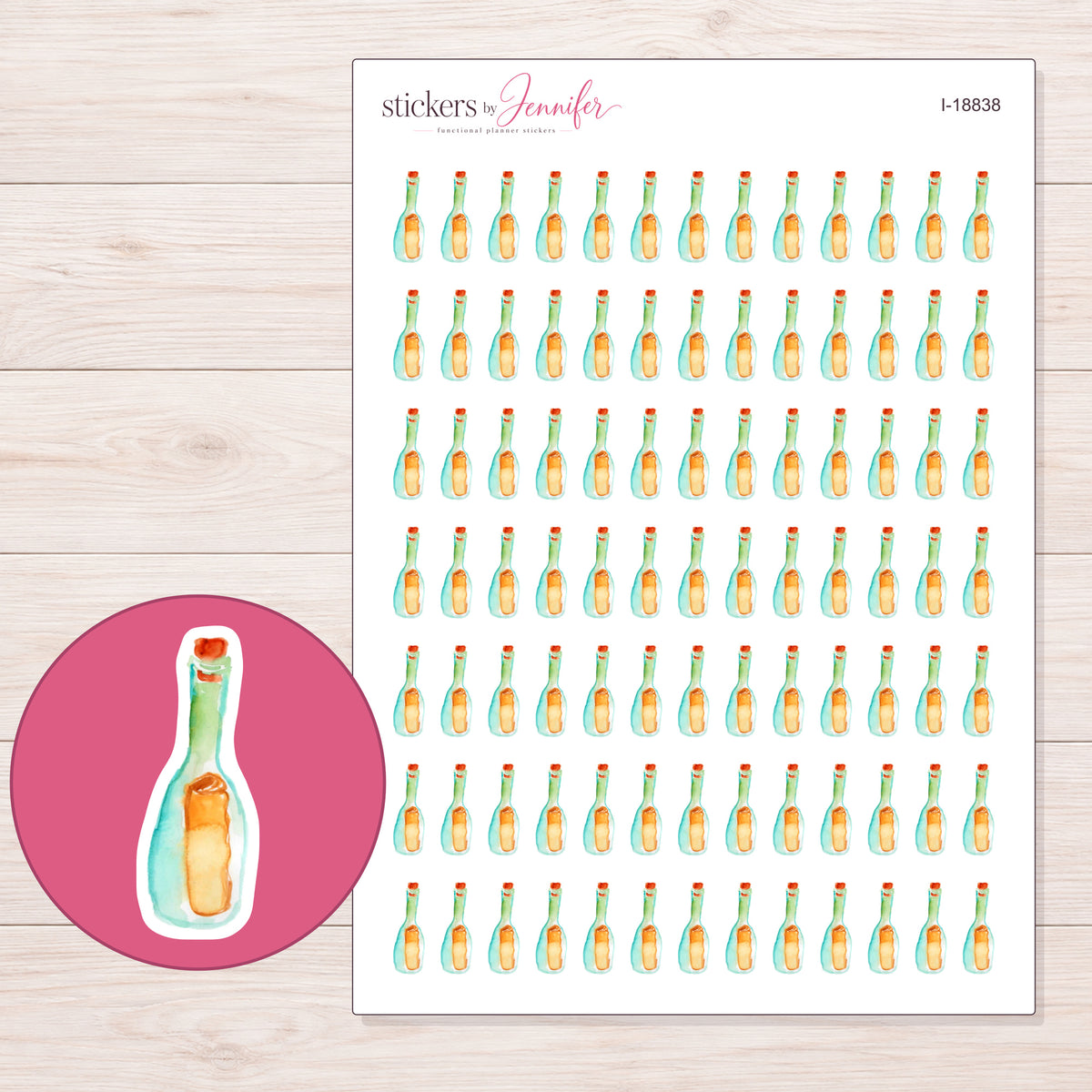 I-18838 planner sticker sheet with enlarged sticker detail