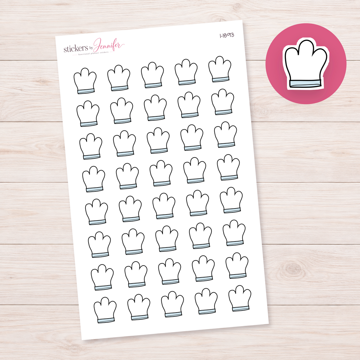White Chef Hat Planner Stickers | I-1893