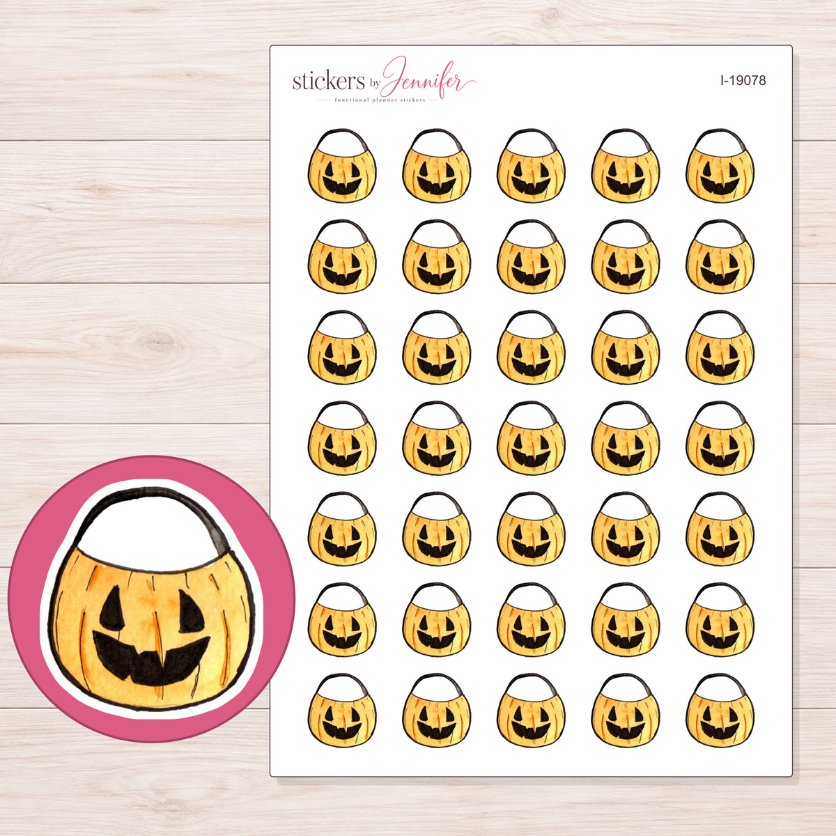 I-19078 planner sticker sheet with enlarged sticker detail