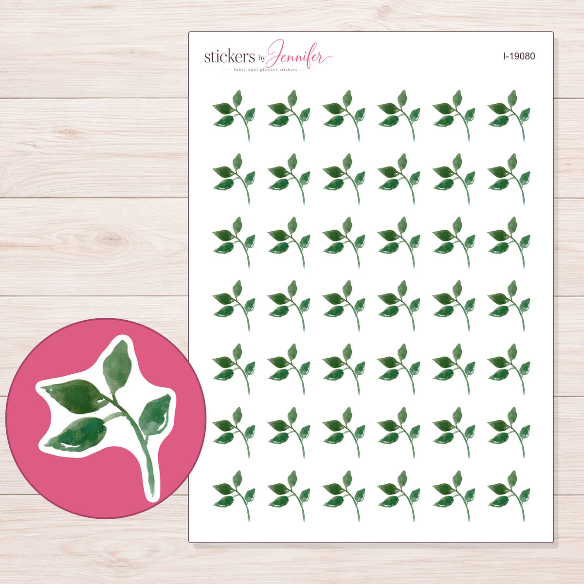 I-19080 planner sticker sheet with enlarged sticker detail