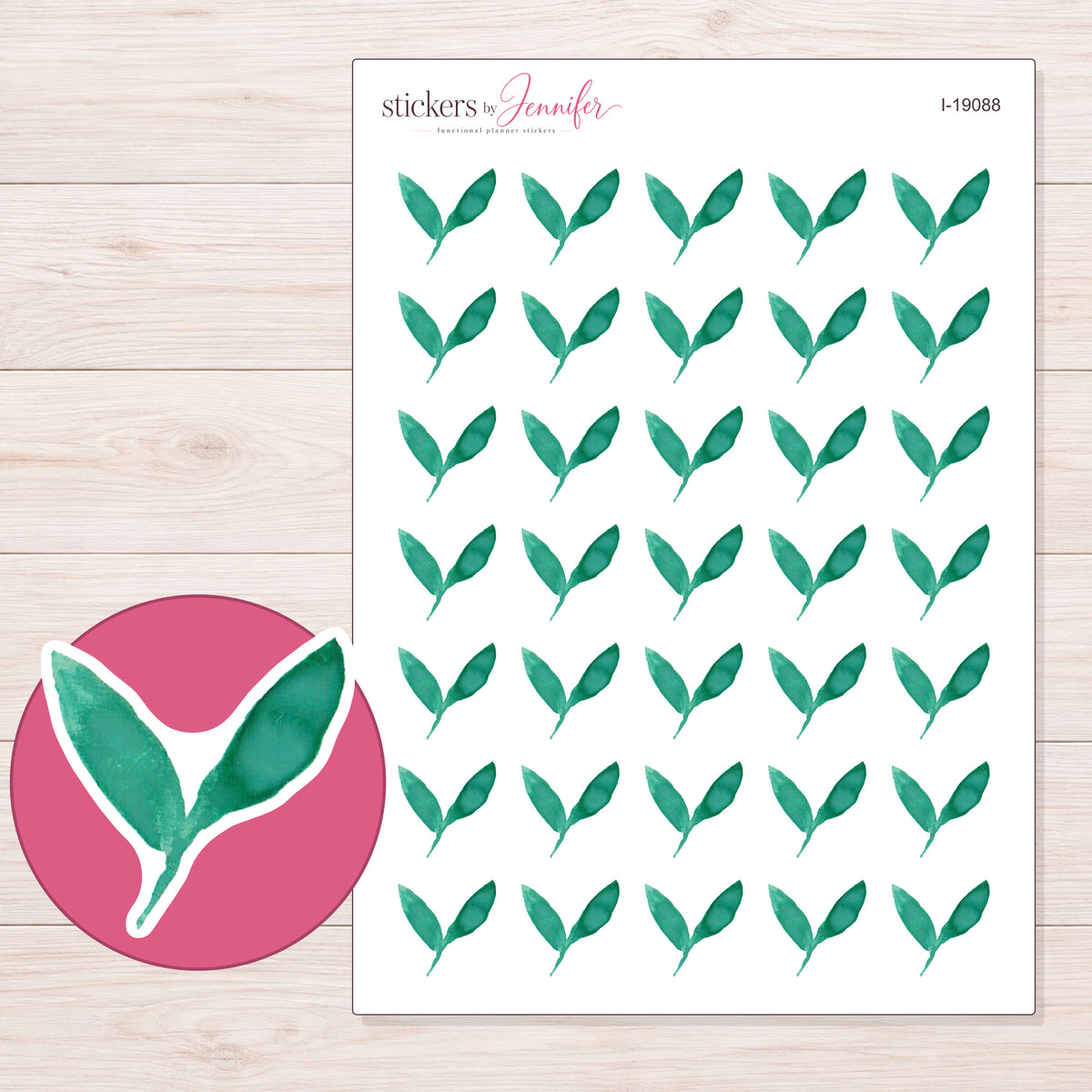 I-19088 planner sticker sheet with enlarged sticker detail