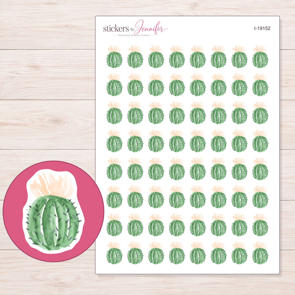 I-19152 planner sticker sheet with enlarged sticker detail