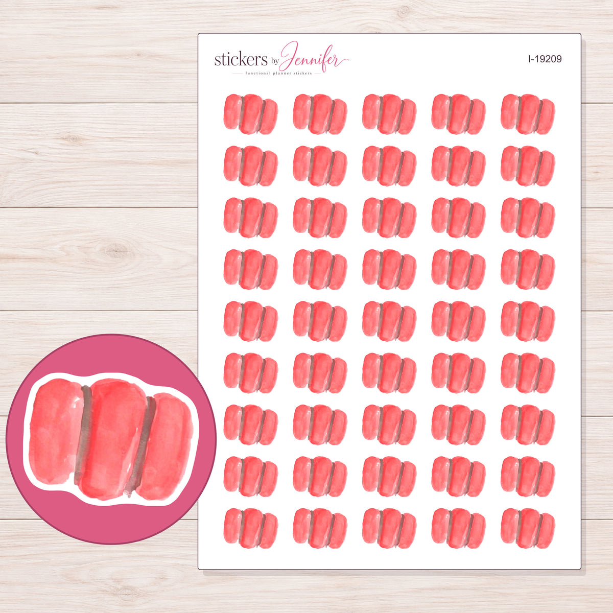I-19209 planner sticker sheet with enlarged sticker detail