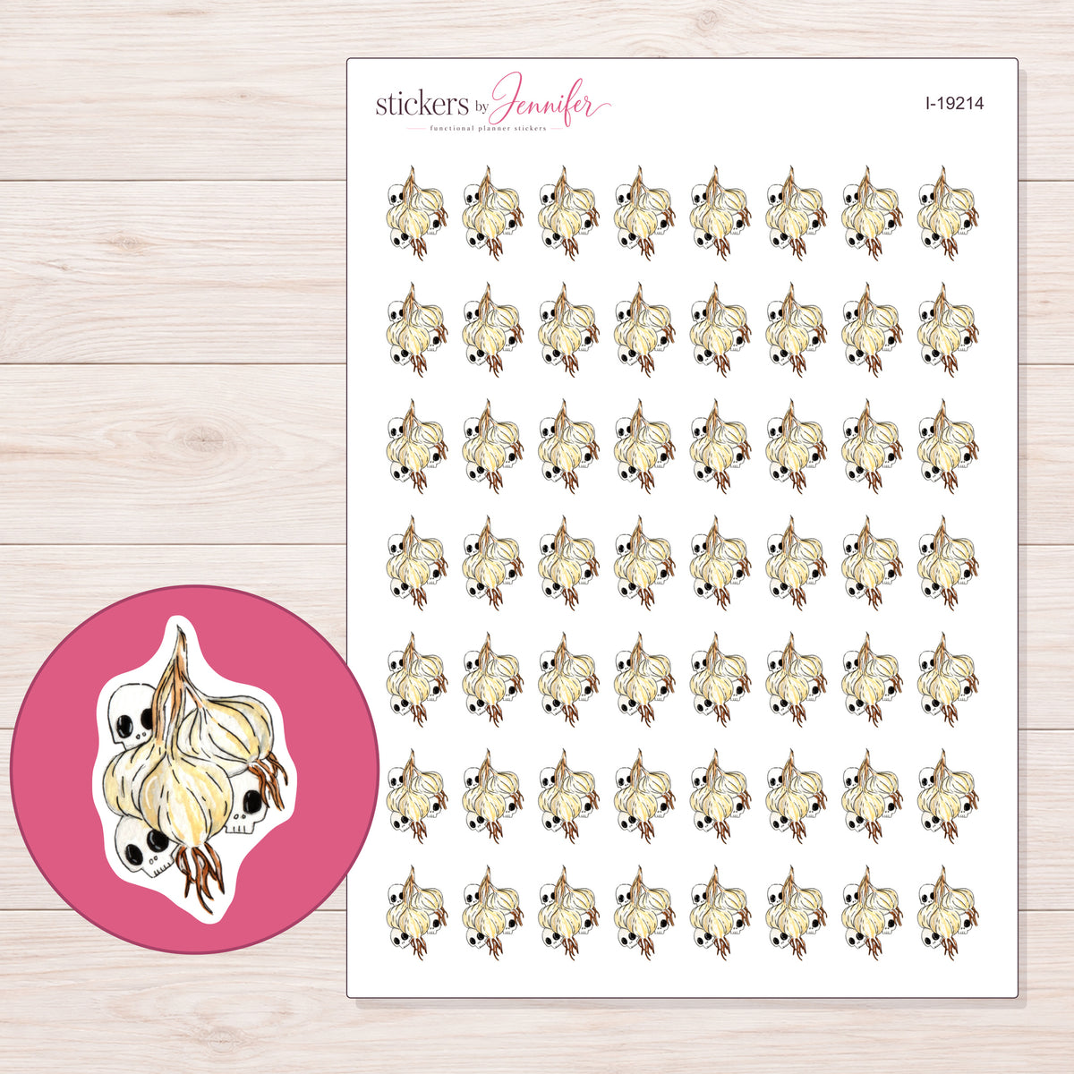 I-19214 planner sticker sheet with enlarged sticker detail