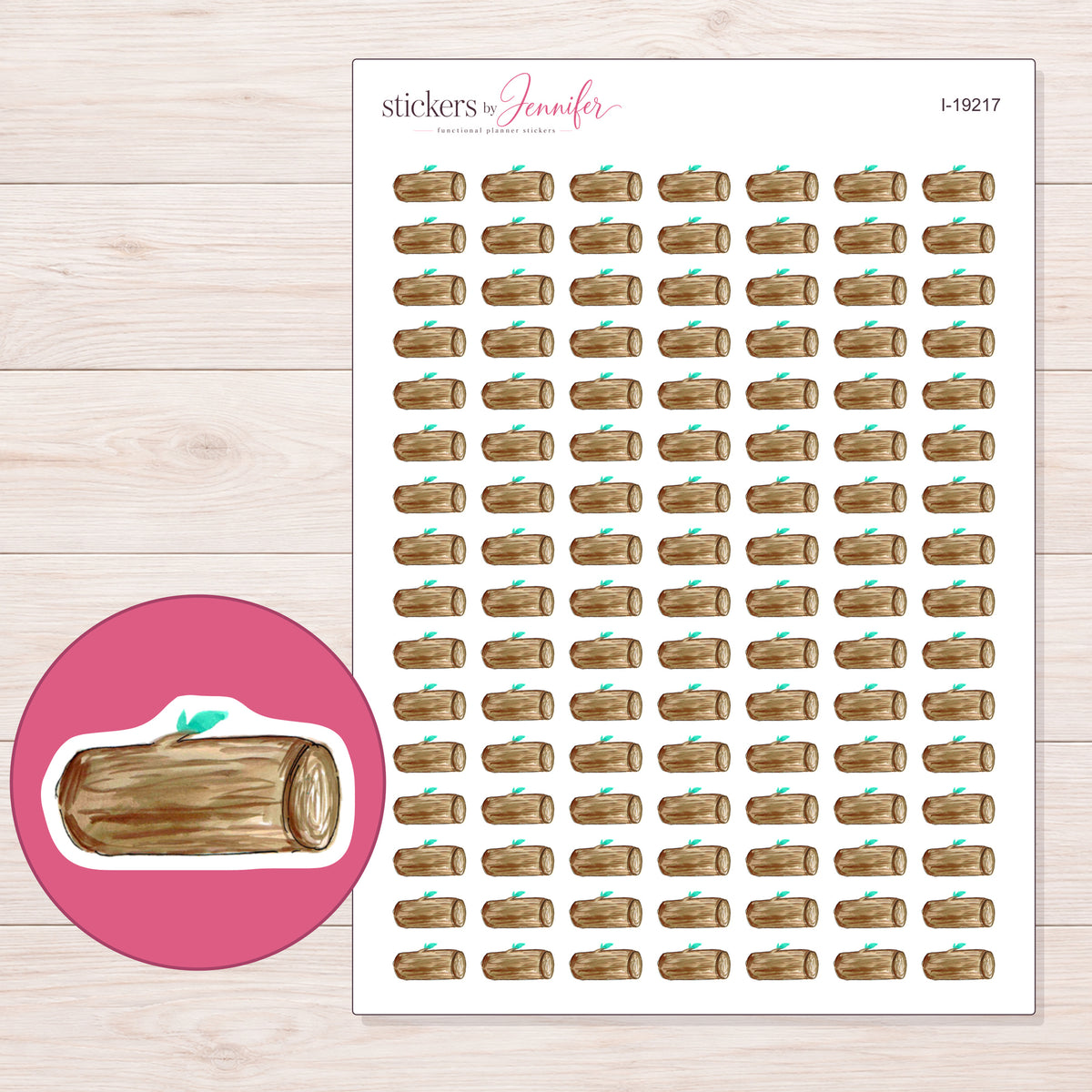 I-19217 planner sticker sheet with enlarged sticker detail
