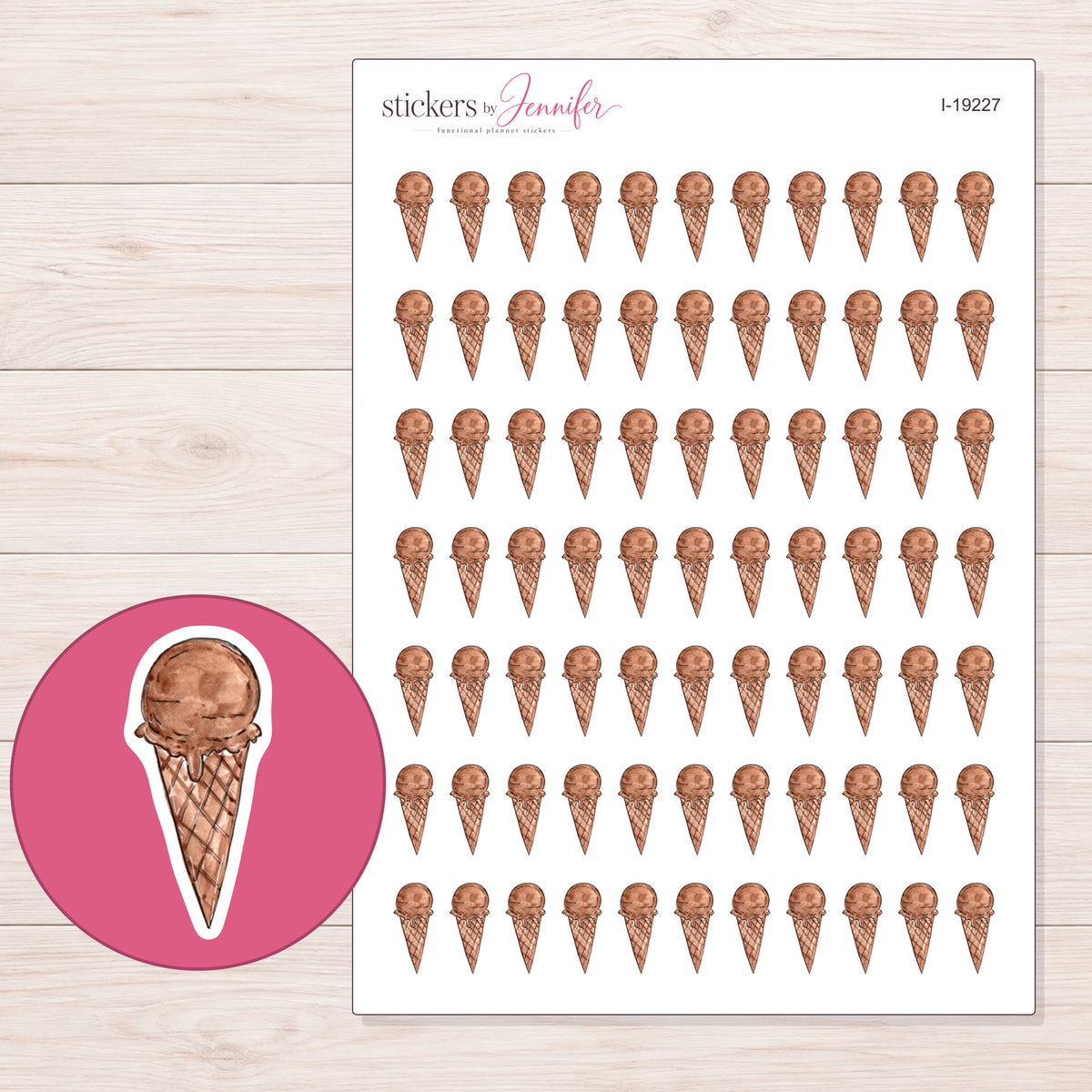 I-19227 planner sticker sheet with enlarged sticker detail