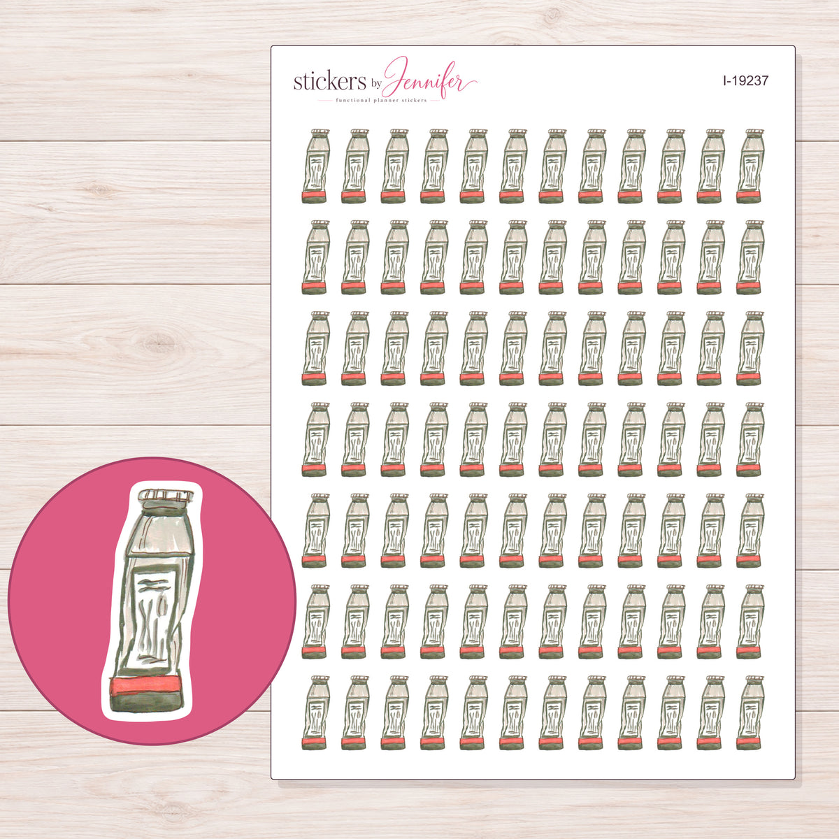 I-19237 planner sticker sheet with enlarged sticker detail