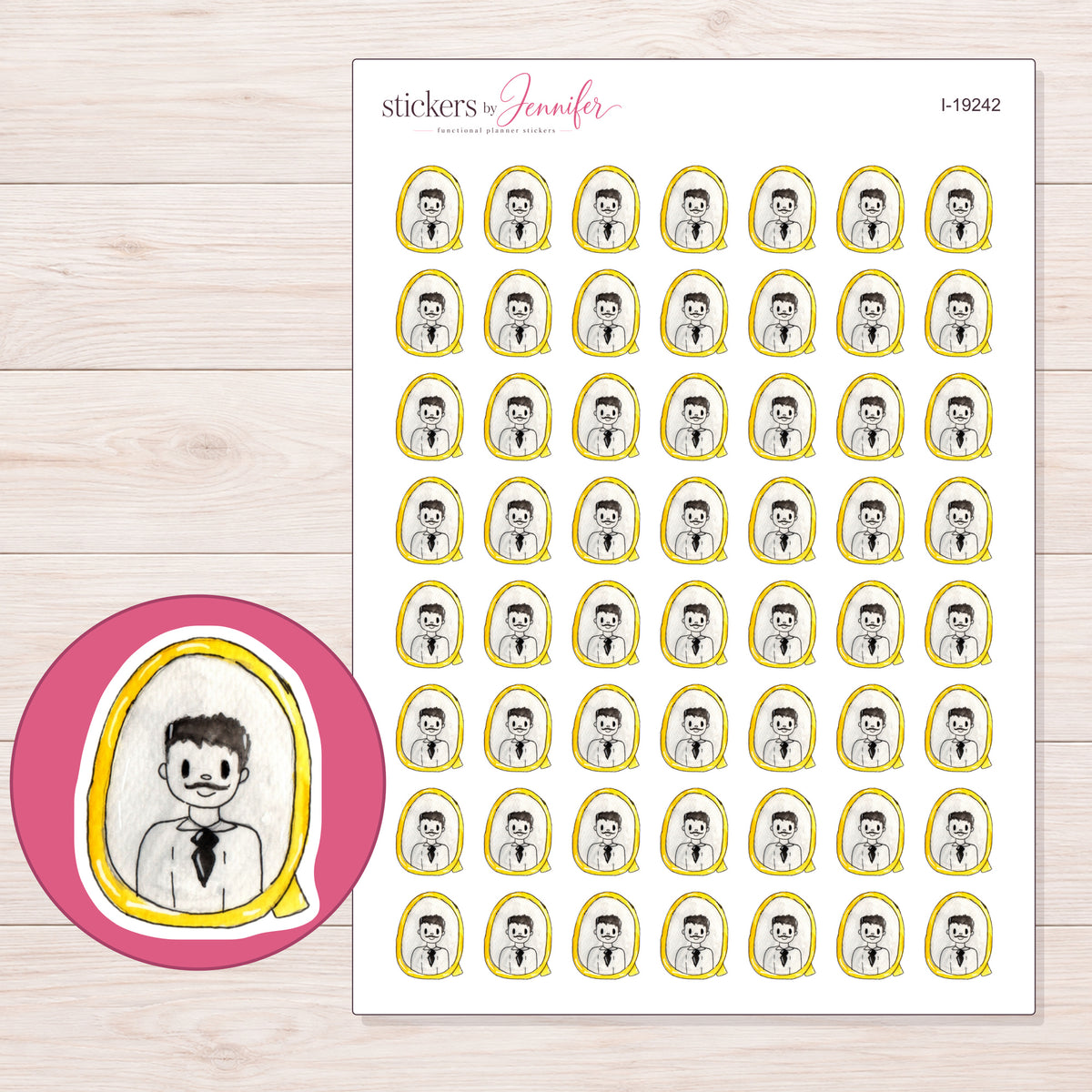 I-19242 planner sticker sheet with enlarged sticker detail