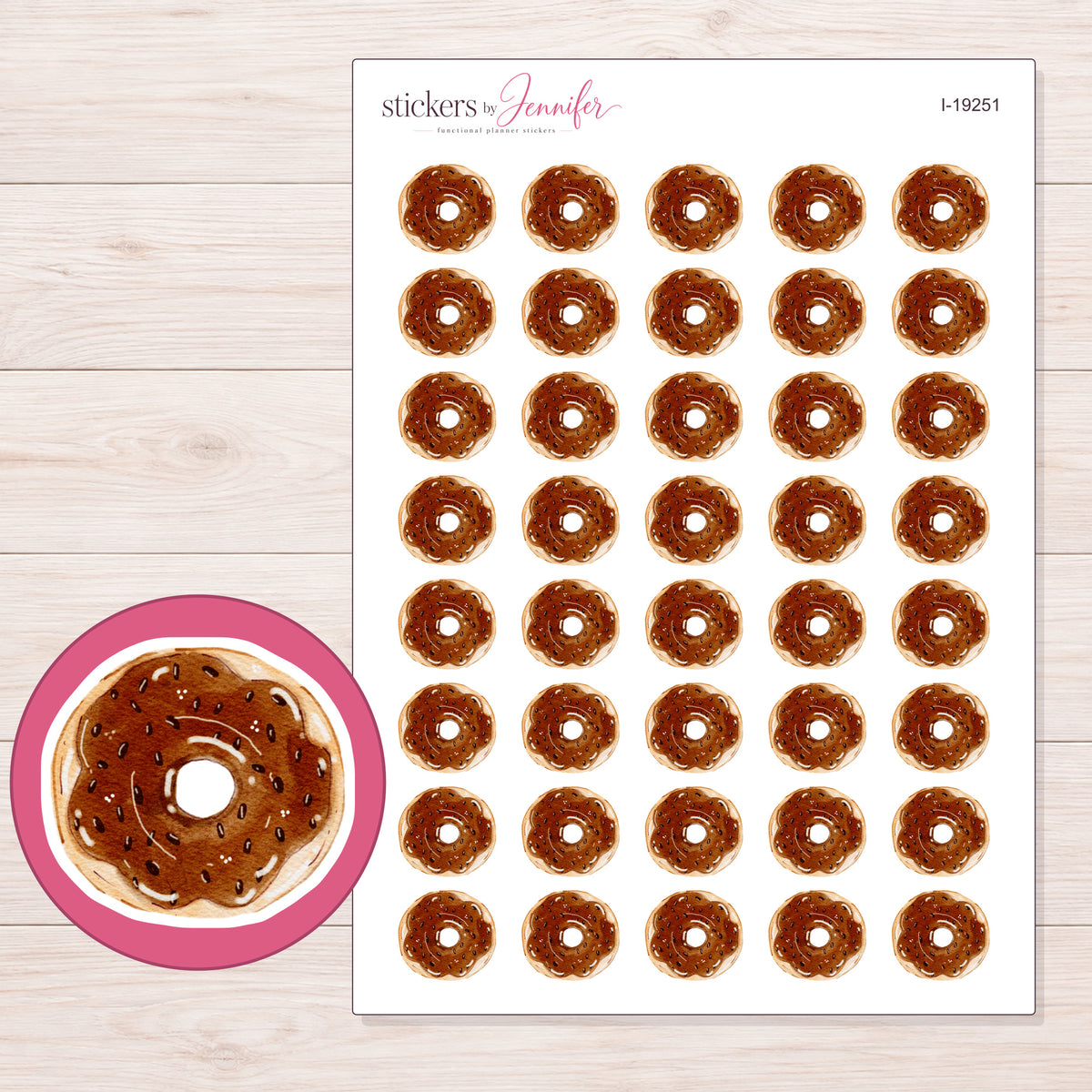 I-19251 planner sticker sheet with enlarged sticker detail
