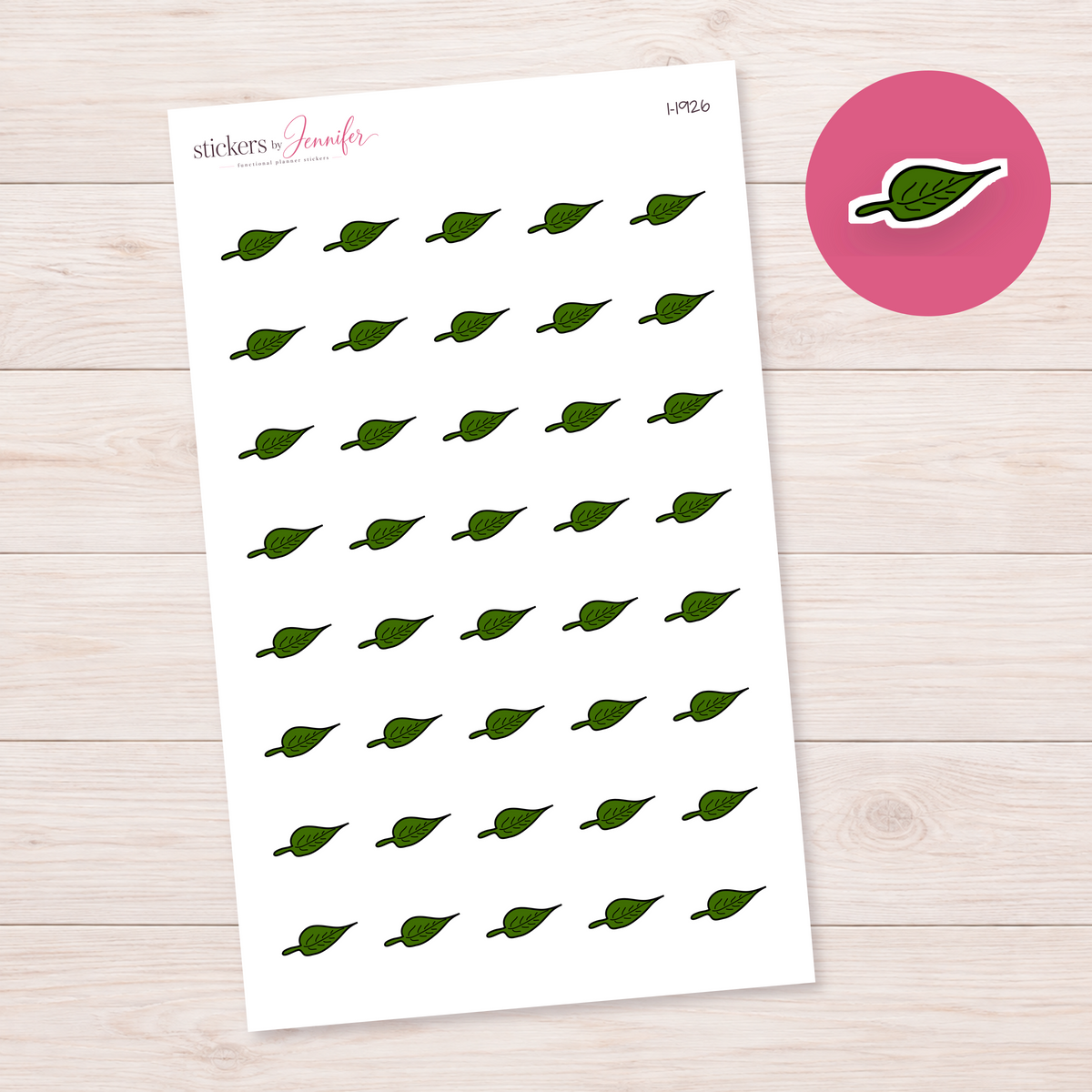 Green Leaf Planner Stickers | I-1926