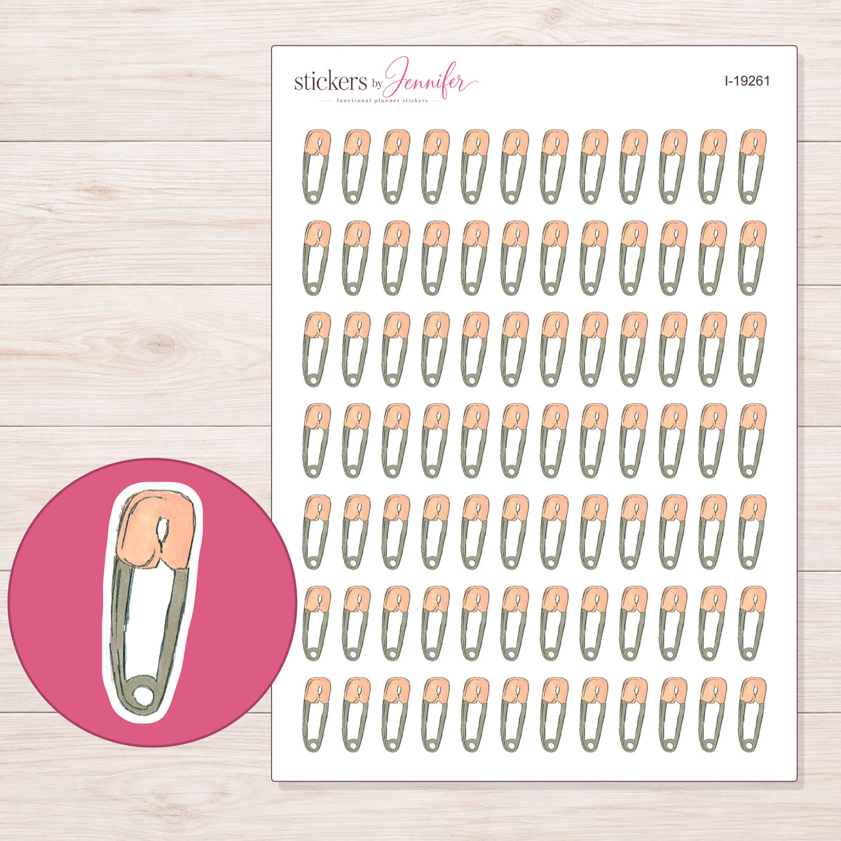 I-19261 planner sticker sheet with enlarged sticker detail