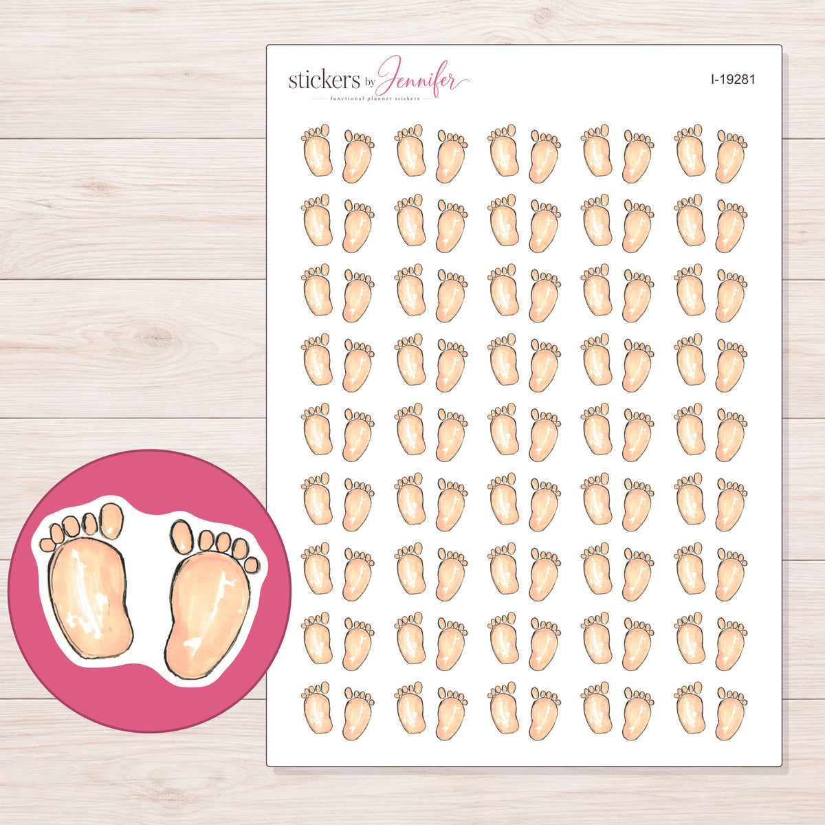 I-19281 planner sticker sheet with enlarged sticker detail
