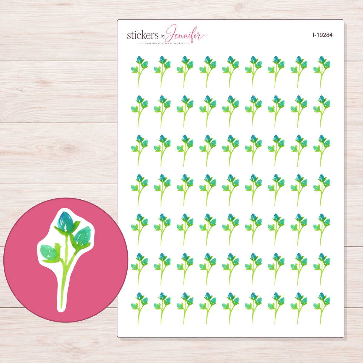 I-19284 planner sticker sheet with enlarged sticker detail