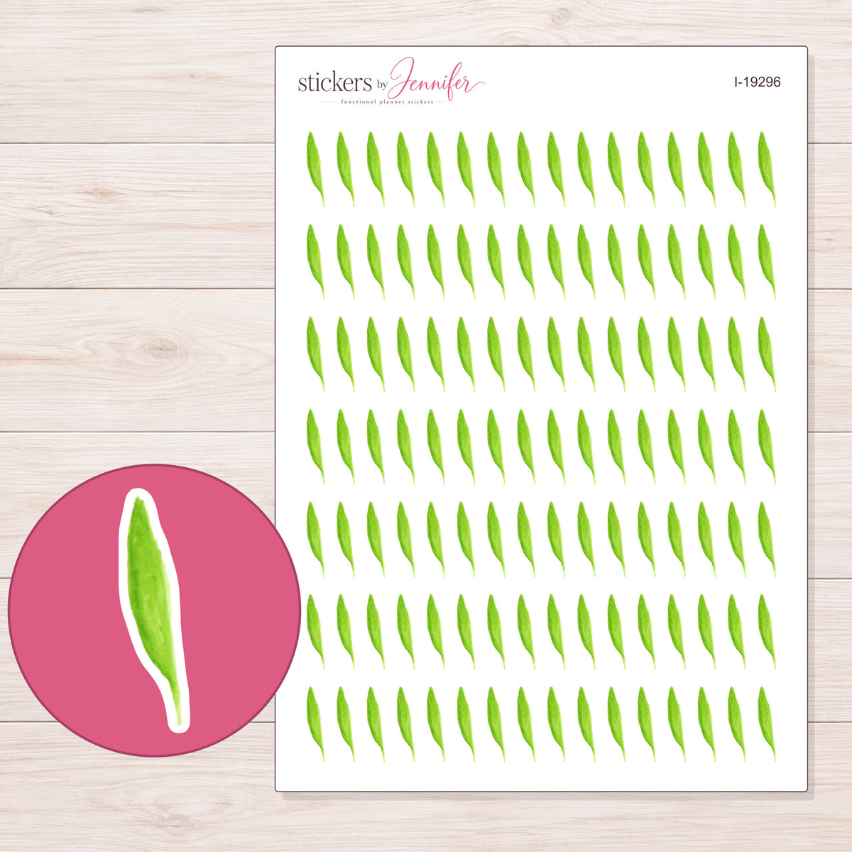 I-19296 planner sticker sheet with enlarged sticker detail