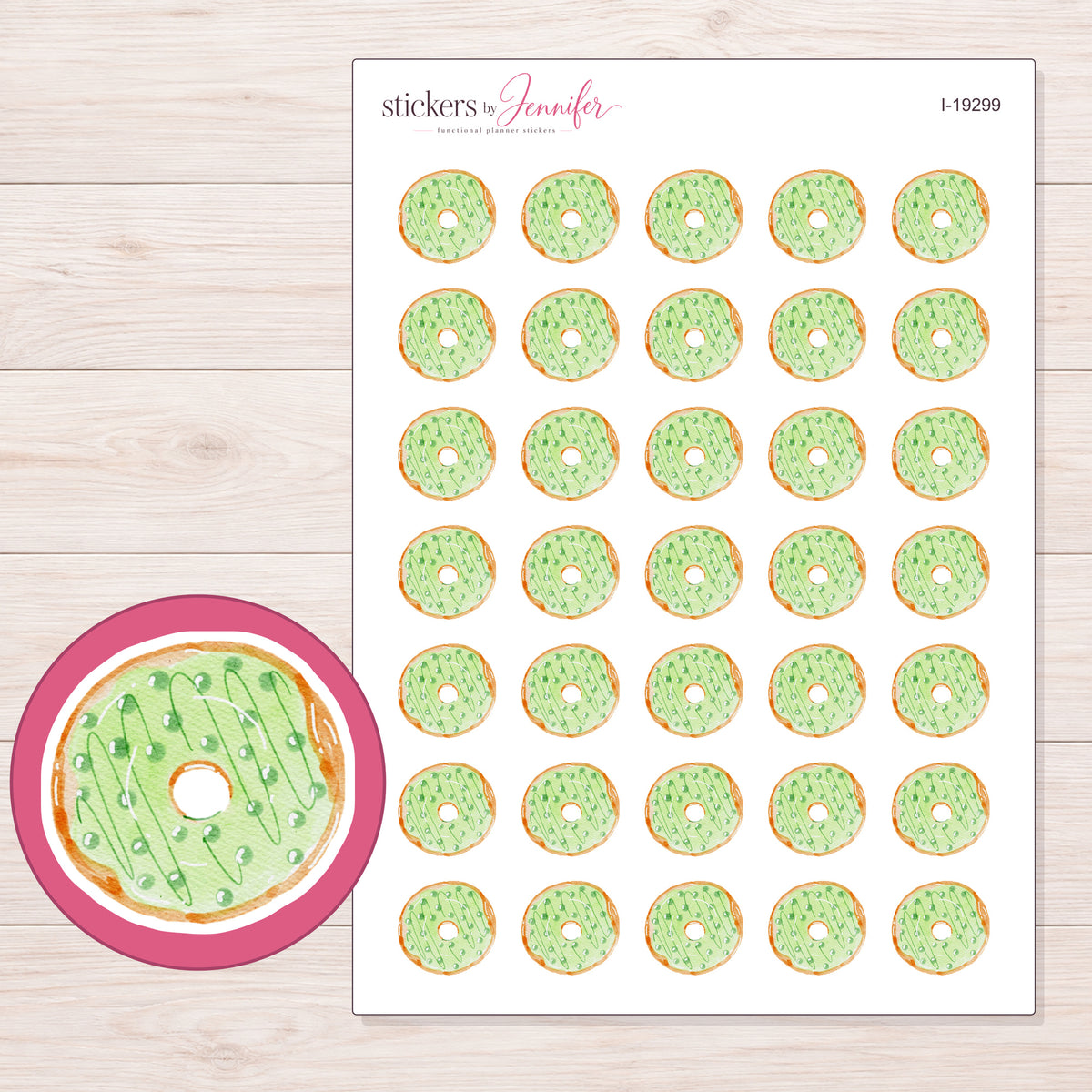 I-19299 planner sticker sheet with enlarged sticker detail