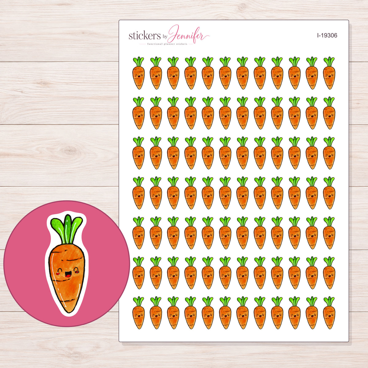 I-19306 planner sticker sheet with enlarged sticker detail