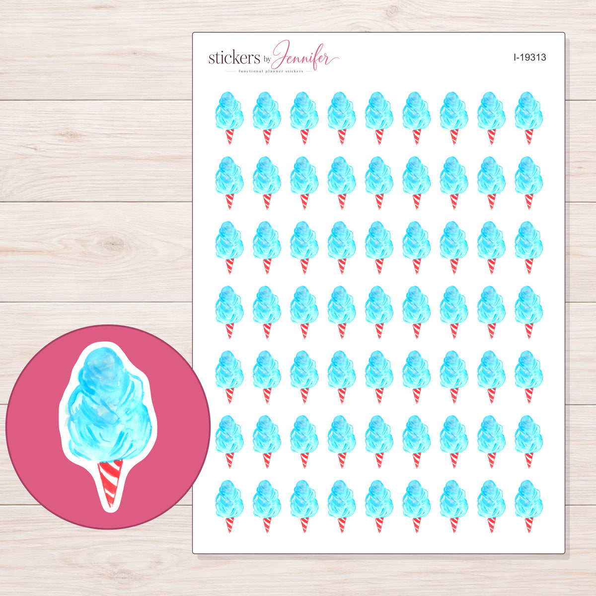 I-19313 planner sticker sheet with enlarged sticker detail