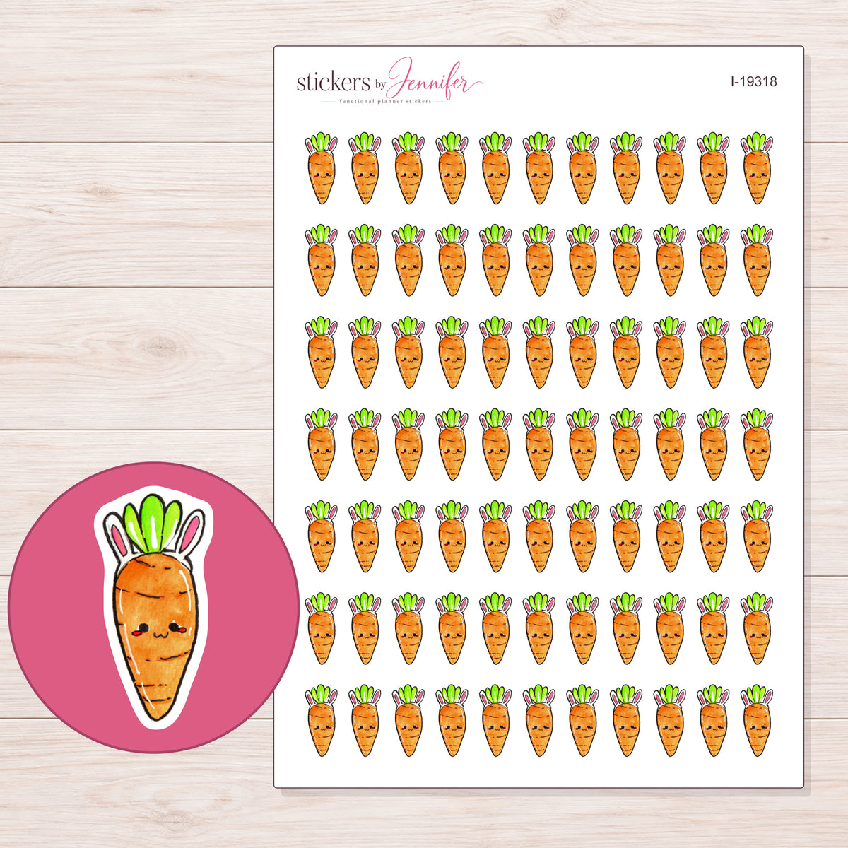 I-19318 planner sticker sheet with enlarged sticker detail