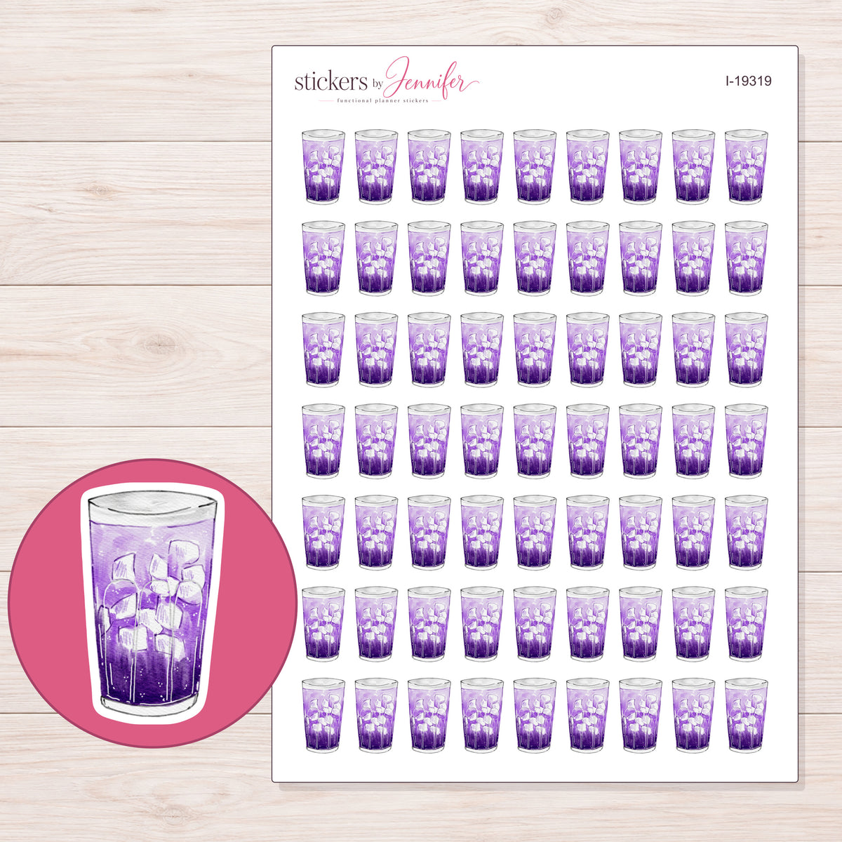 I-19319 planner sticker sheet with enlarged sticker detail
