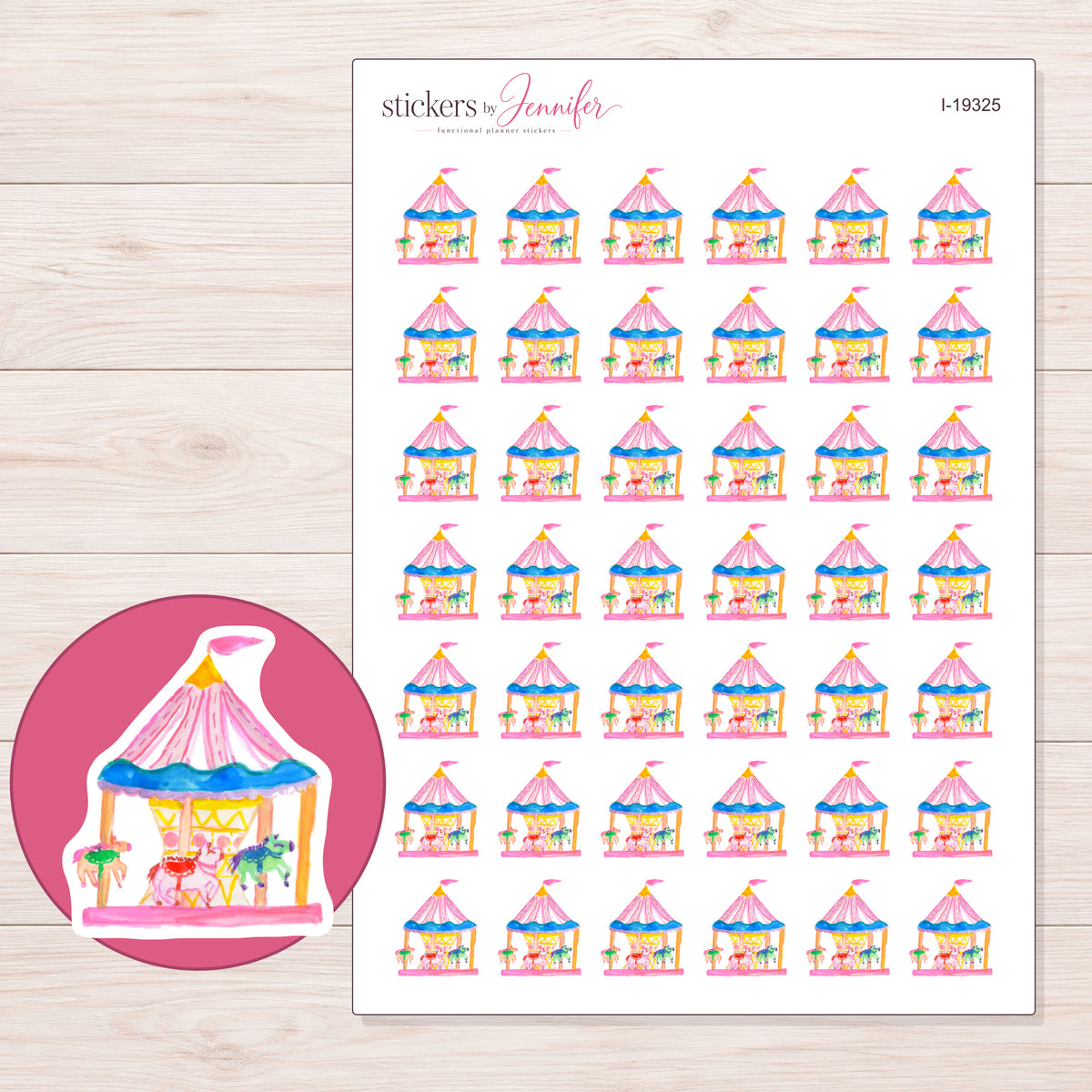 I-19325 planner sticker sheet with enlarged sticker detail