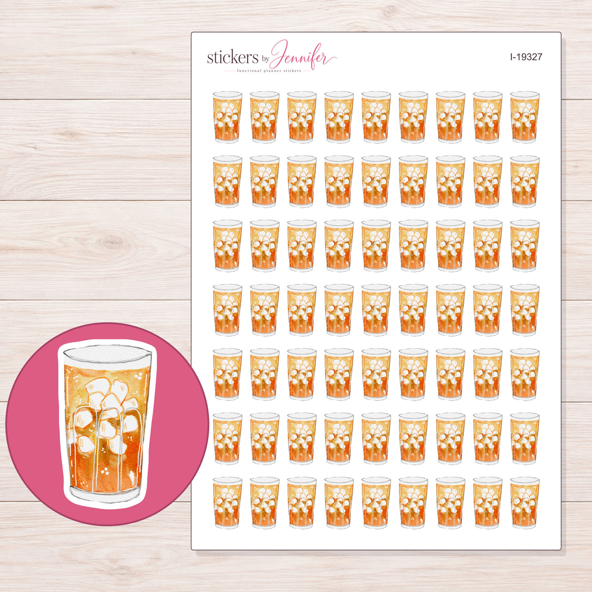 I-19327 planner sticker sheet with enlarged sticker detail