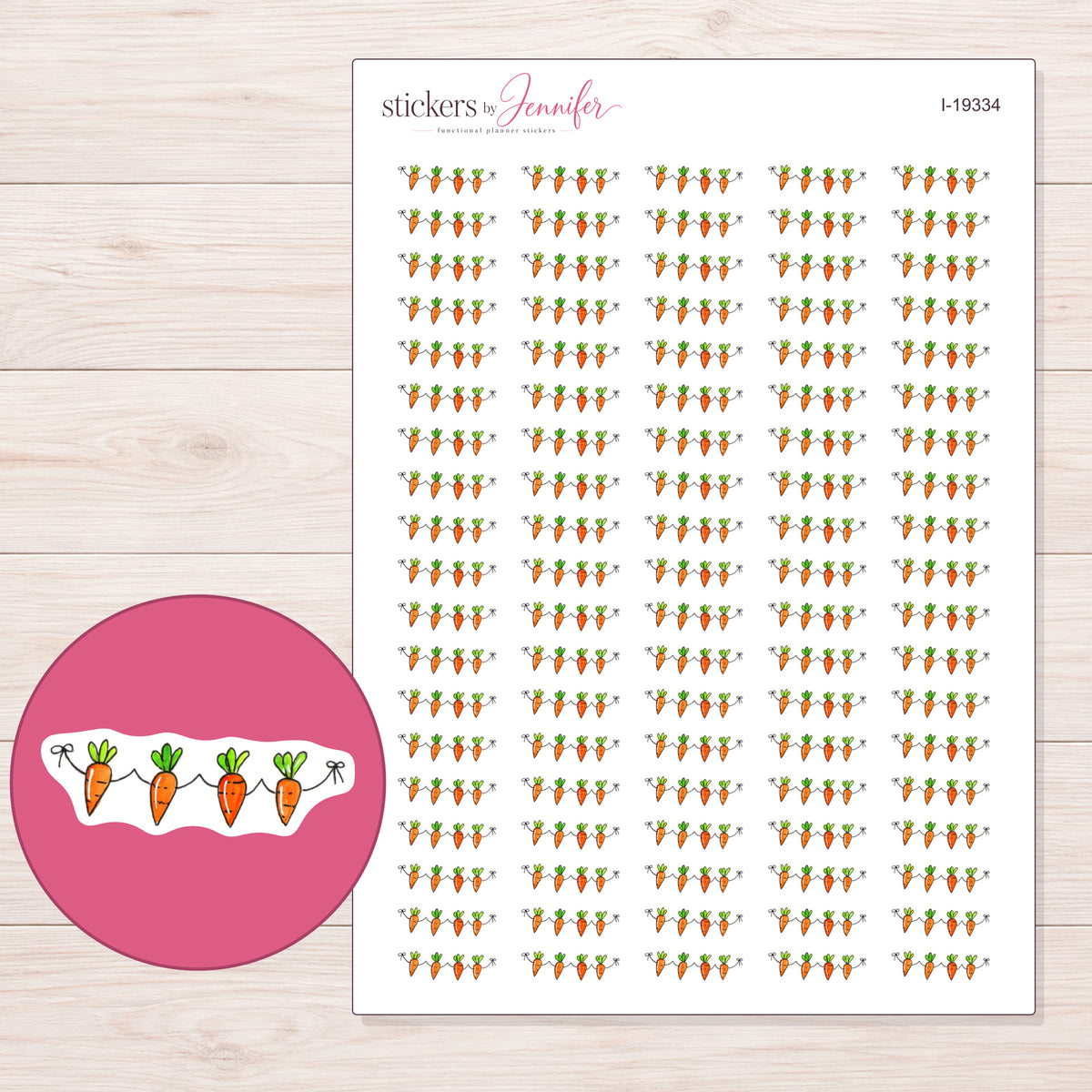 I-19334 planner sticker sheet with enlarged sticker detail