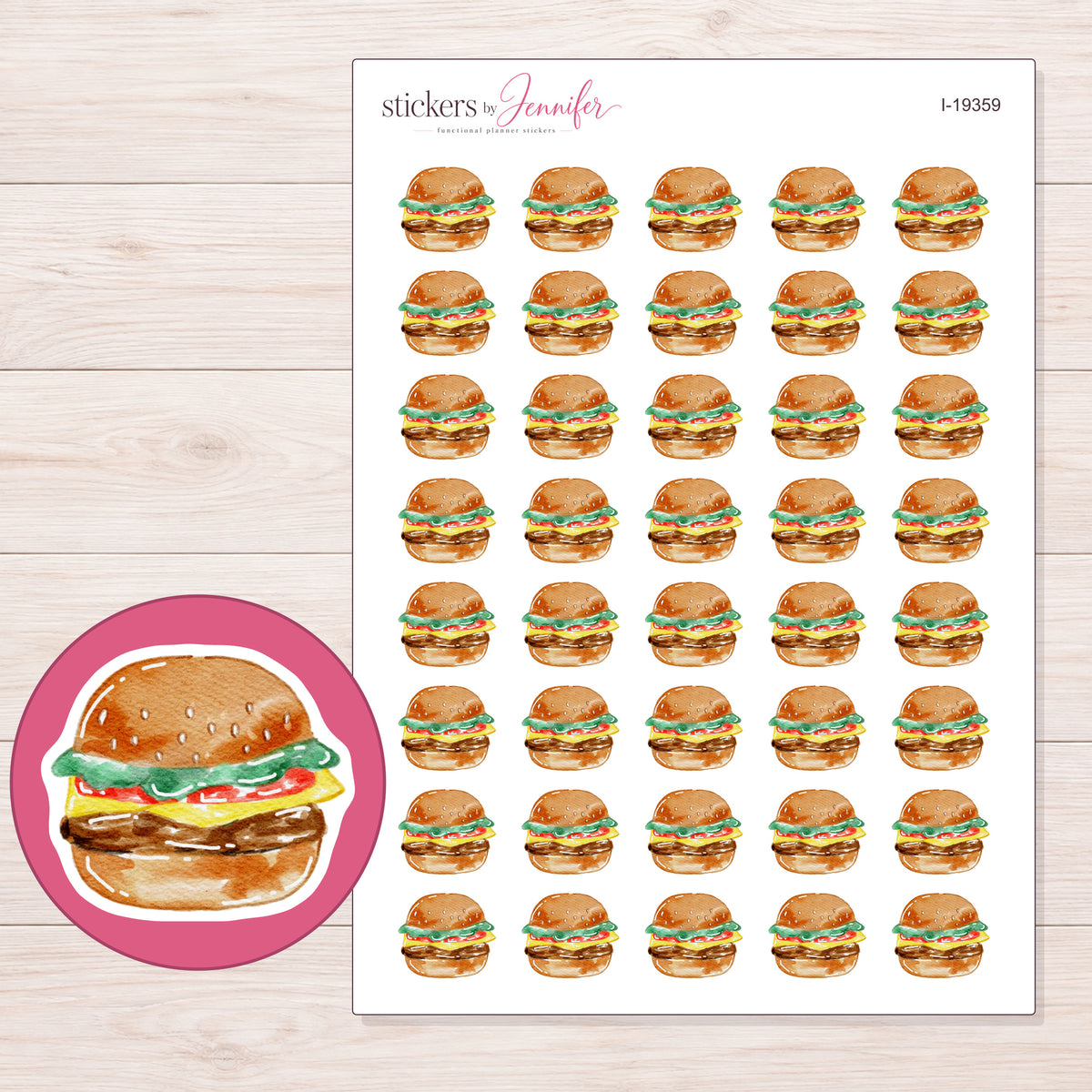 I-19359 planner sticker sheet with enlarged sticker detail