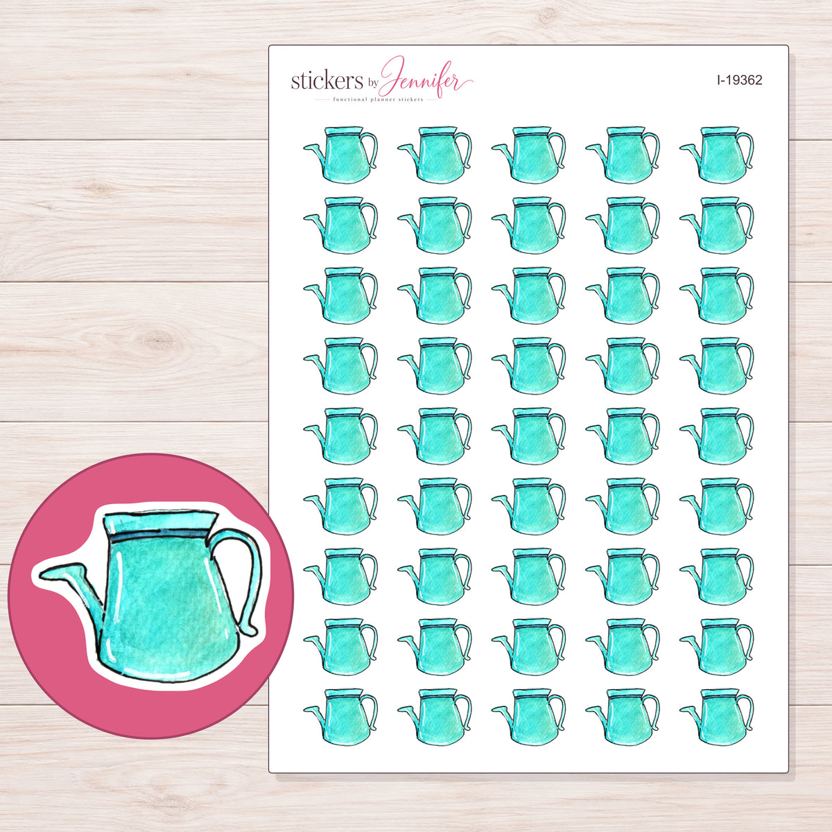 I-19362 planner sticker sheet with enlarged sticker detail