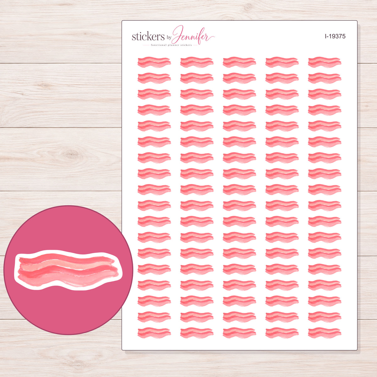 I-19375 planner sticker sheet with enlarged sticker detail