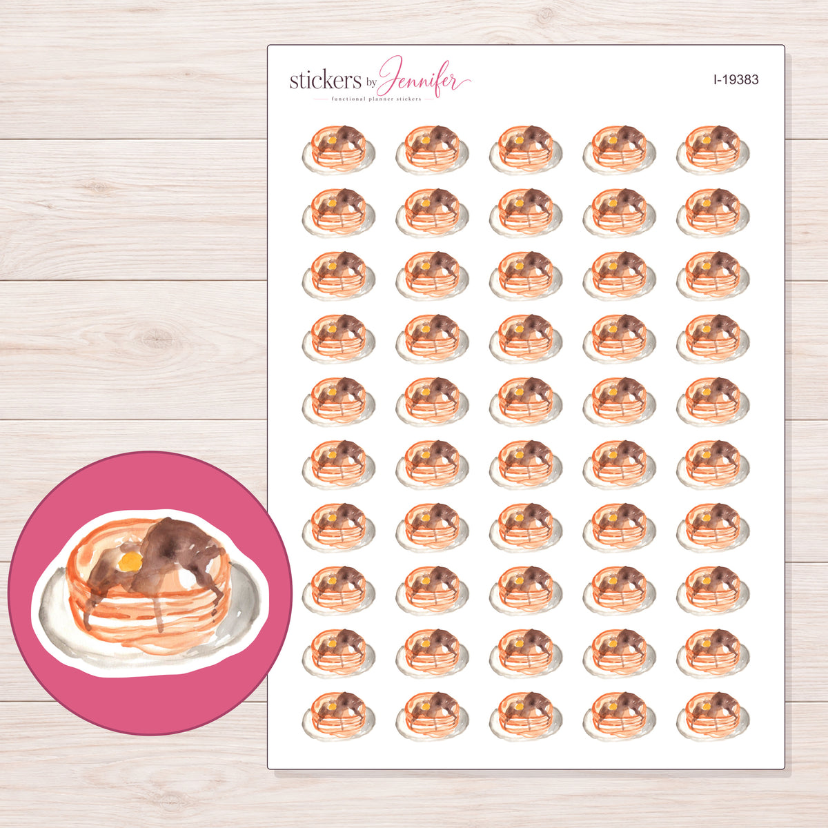 I-19383 planner sticker sheet with enlarged sticker detail