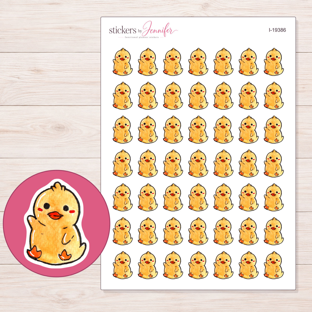 I-19386 planner sticker sheet with enlarged sticker detail