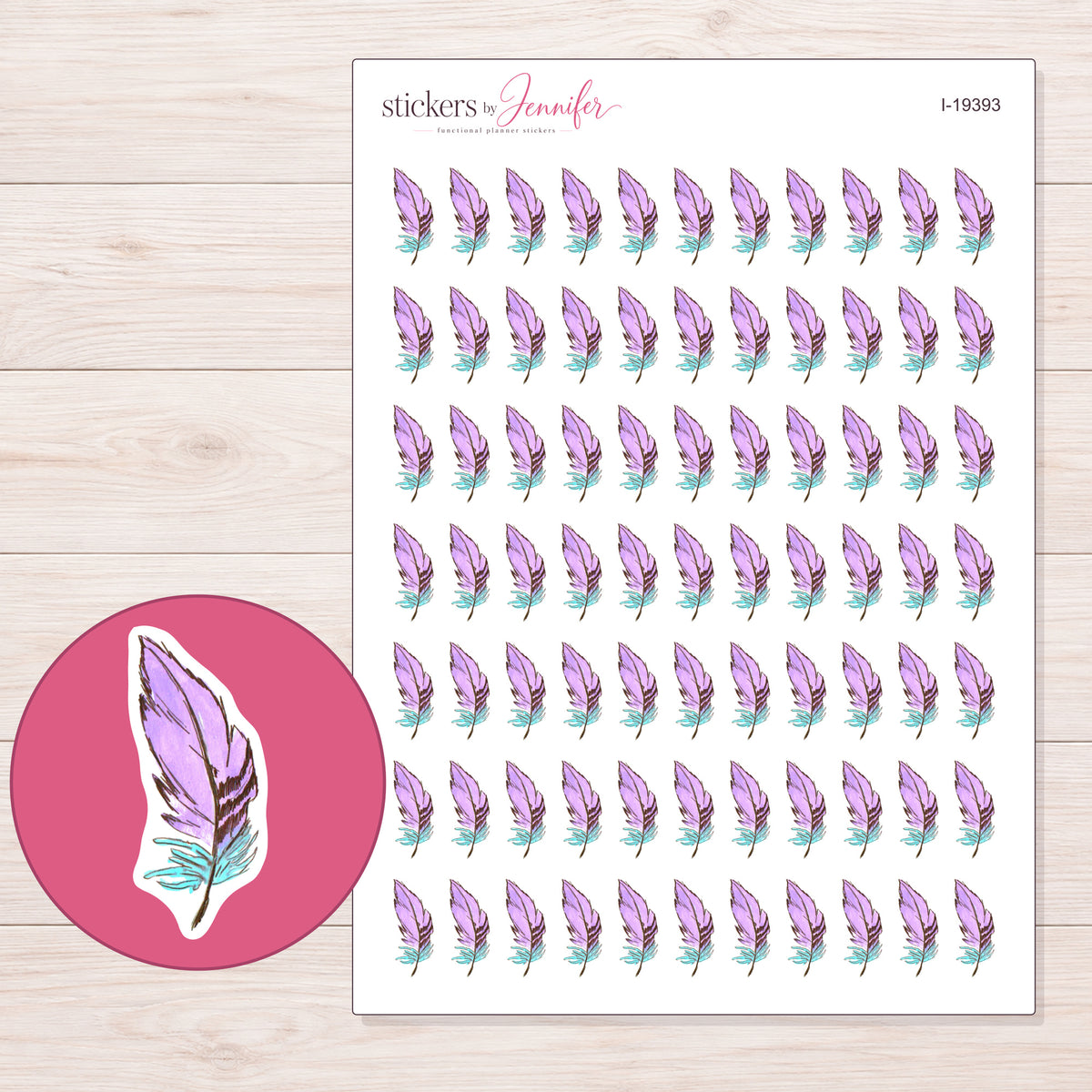 I-19393 planner sticker sheet with enlarged sticker detail
