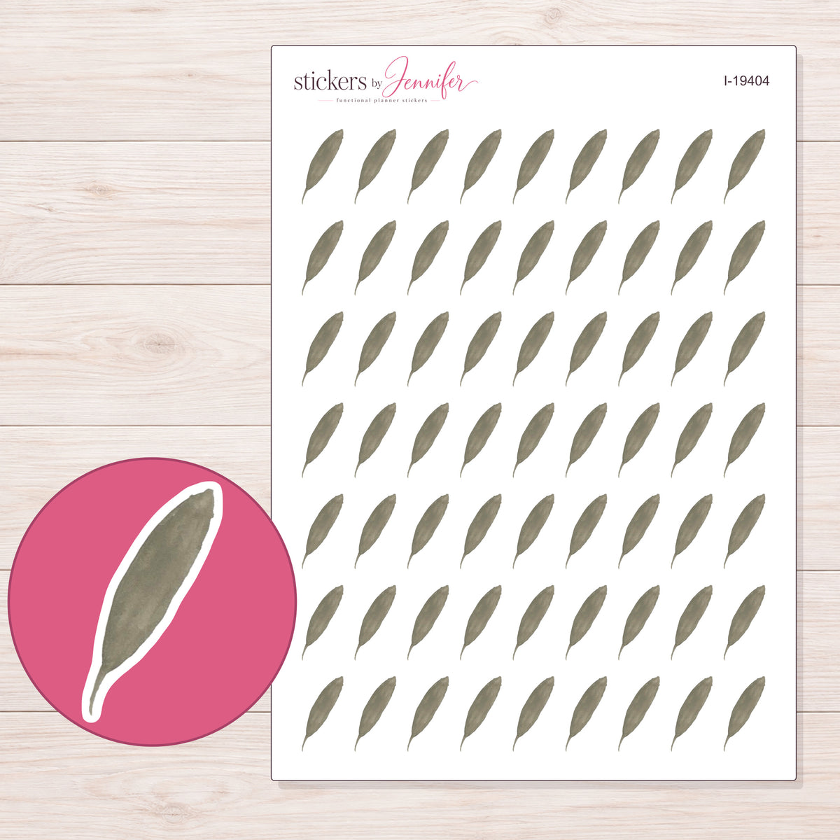 I-19404 planner sticker sheet with enlarged sticker detail