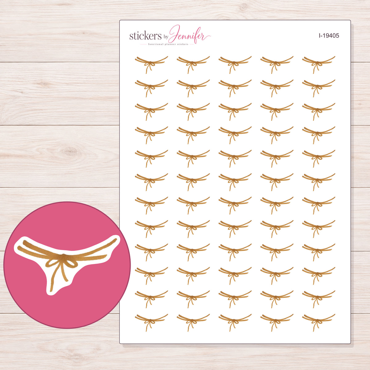 I-19405 planner sticker sheet with enlarged sticker detail