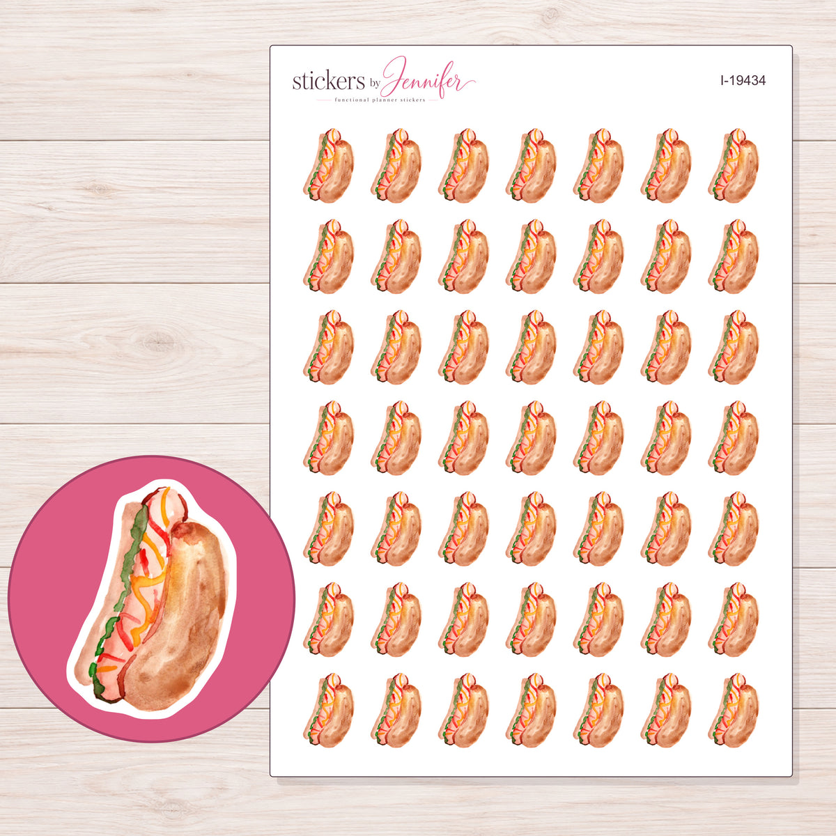 I-19434 planner sticker sheet with enlarged sticker detail