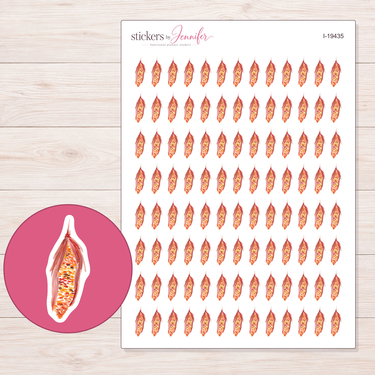 I-19435 planner sticker sheet with enlarged sticker detail