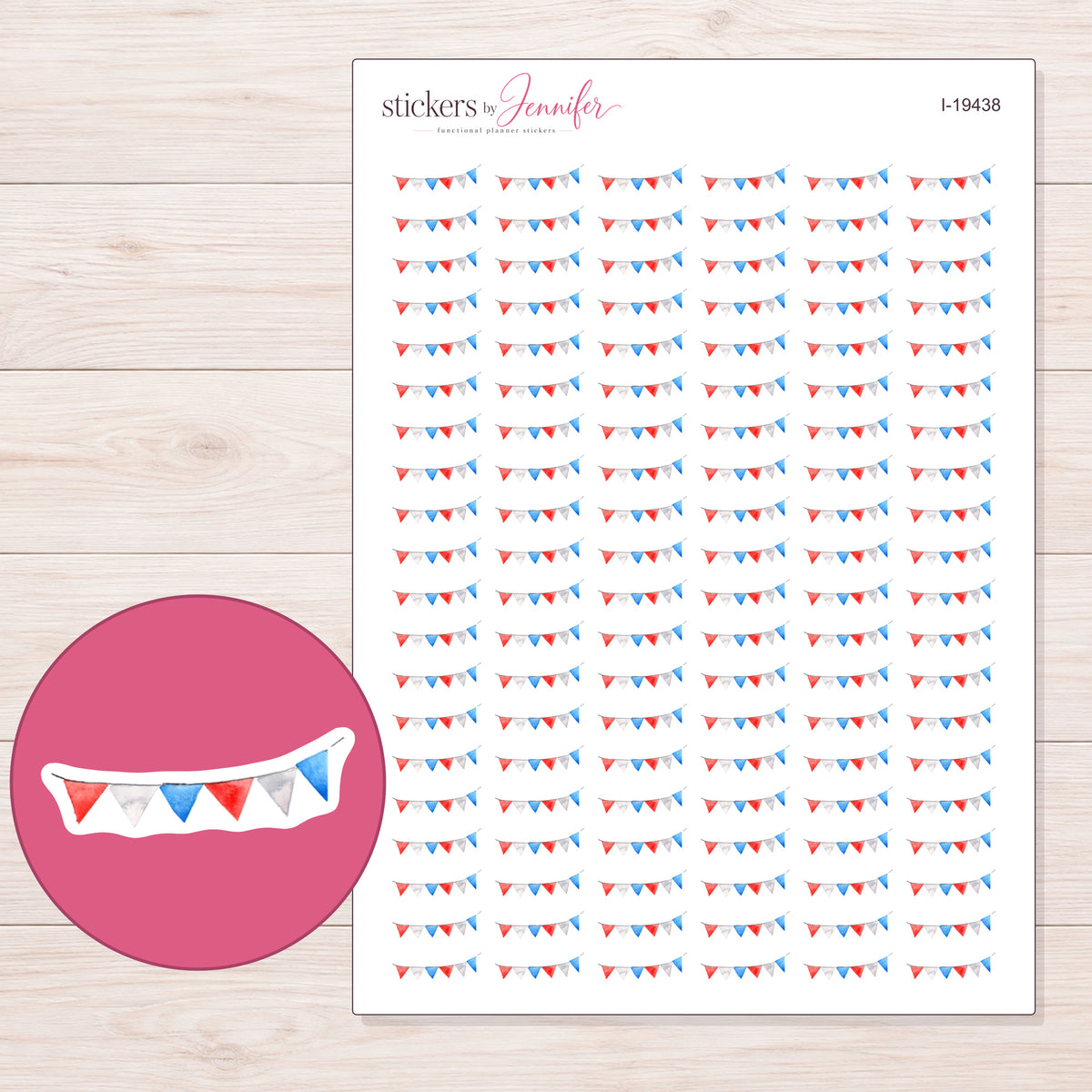 I-19438 planner sticker sheet with enlarged sticker detail