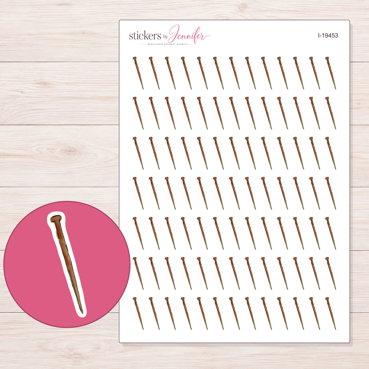 I-19453 planner sticker sheet with enlarged sticker detail