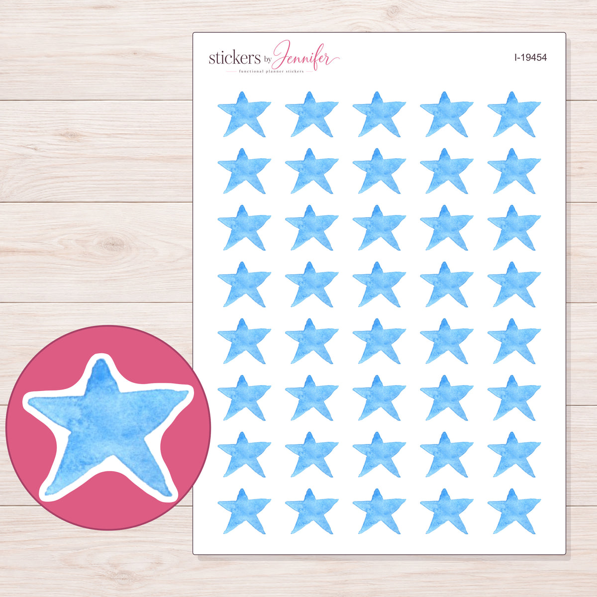 I-19454 planner sticker sheet with enlarged sticker detail