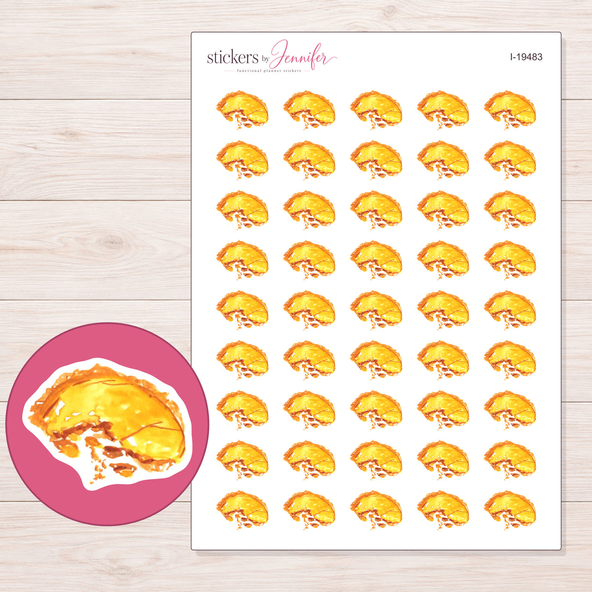 I-19483 planner sticker sheet with enlarged sticker detail