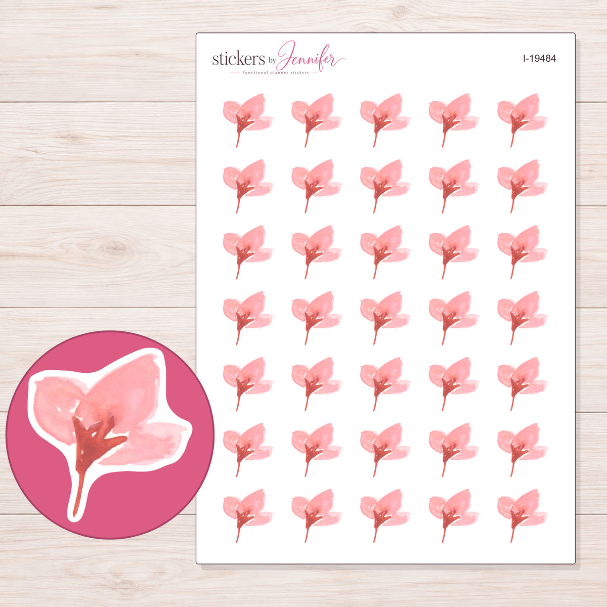 I-19484 planner sticker sheet with enlarged sticker detail