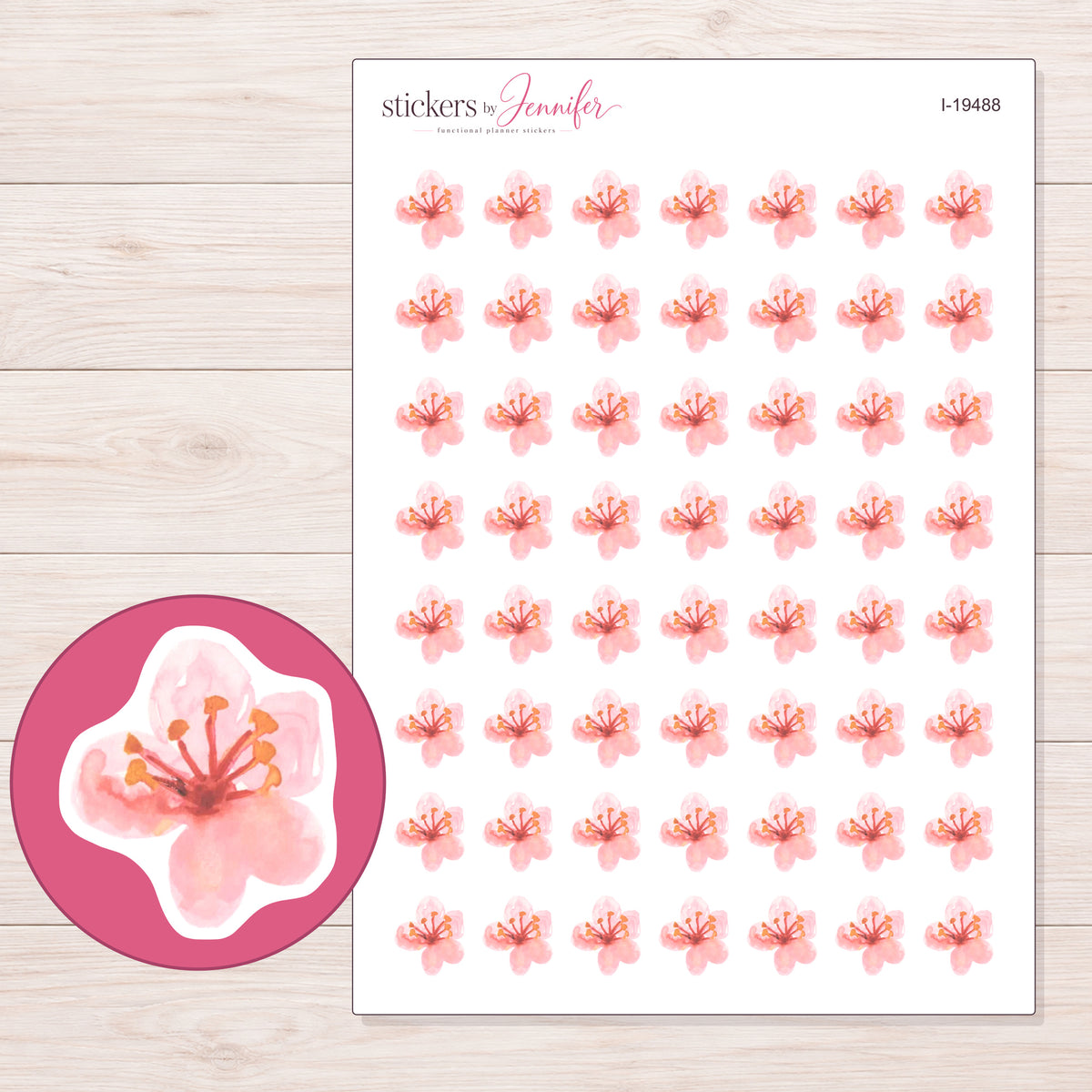 I-19488 planner sticker sheet with enlarged sticker detail