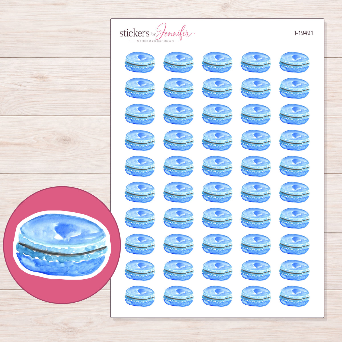 I-19491 planner sticker sheet with enlarged sticker detail