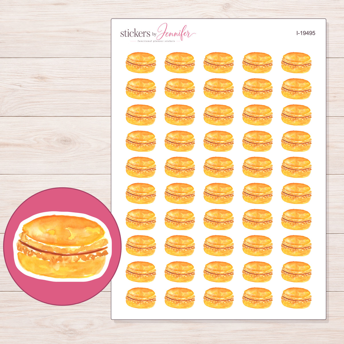 I-19495 planner sticker sheet with enlarged sticker detail