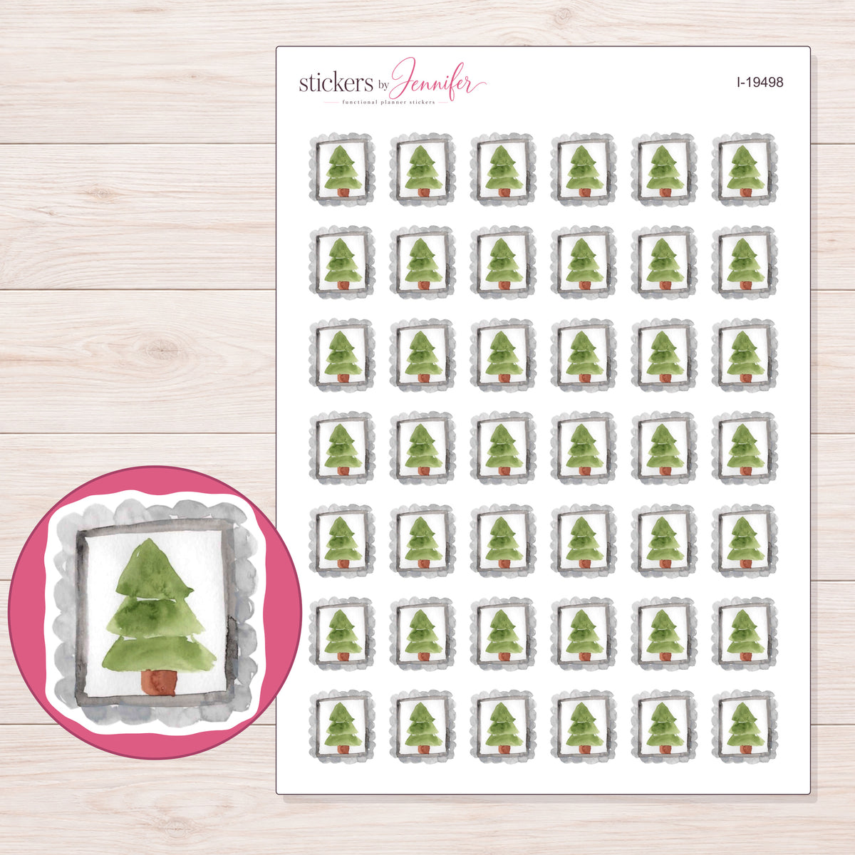 I-19498 planner sticker sheet with enlarged sticker detail